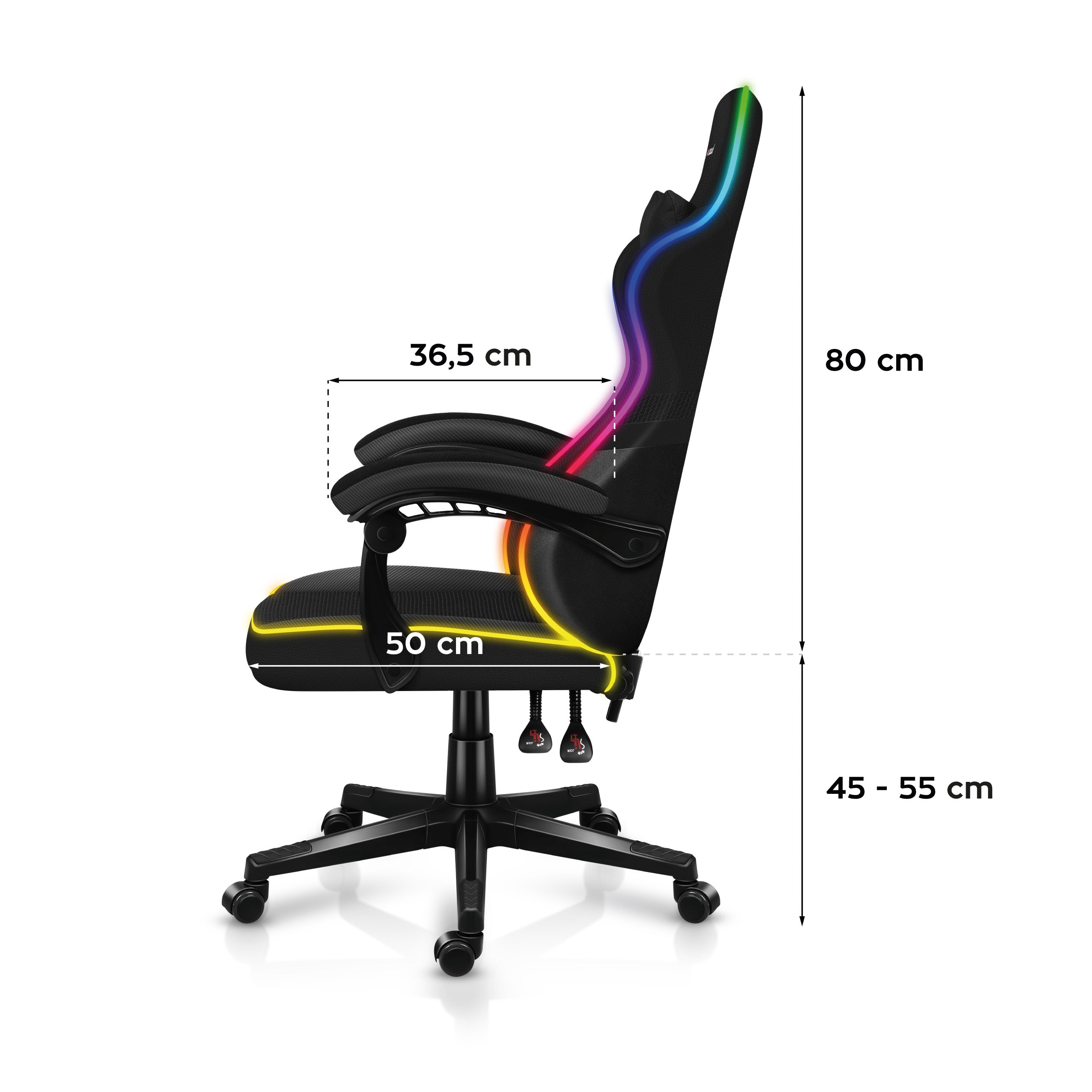 Huzaro FORCE 4.4 RGB Black Mesh Gaming Chair