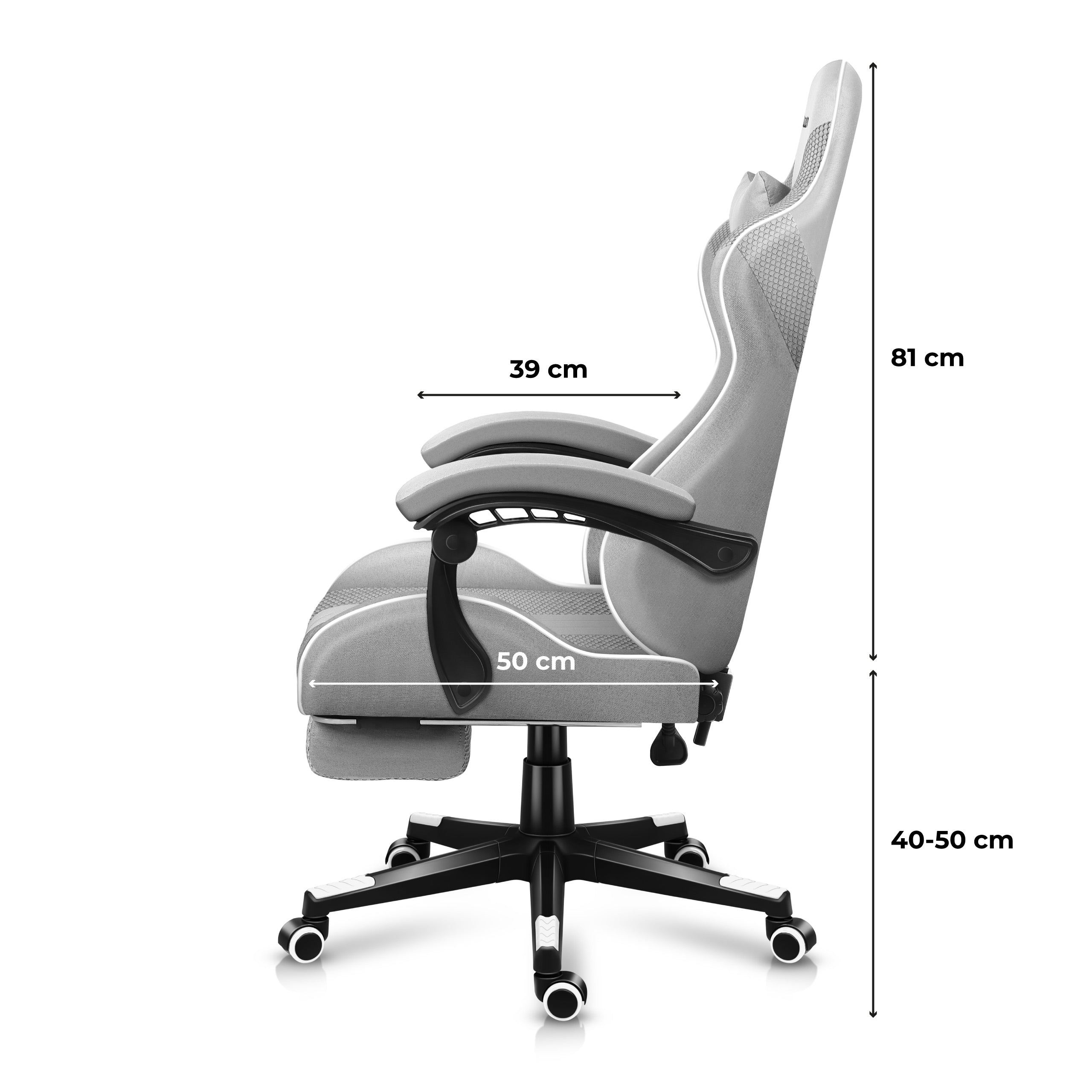 Scaun de gaming HUZARO Force 4.7 White Mesh