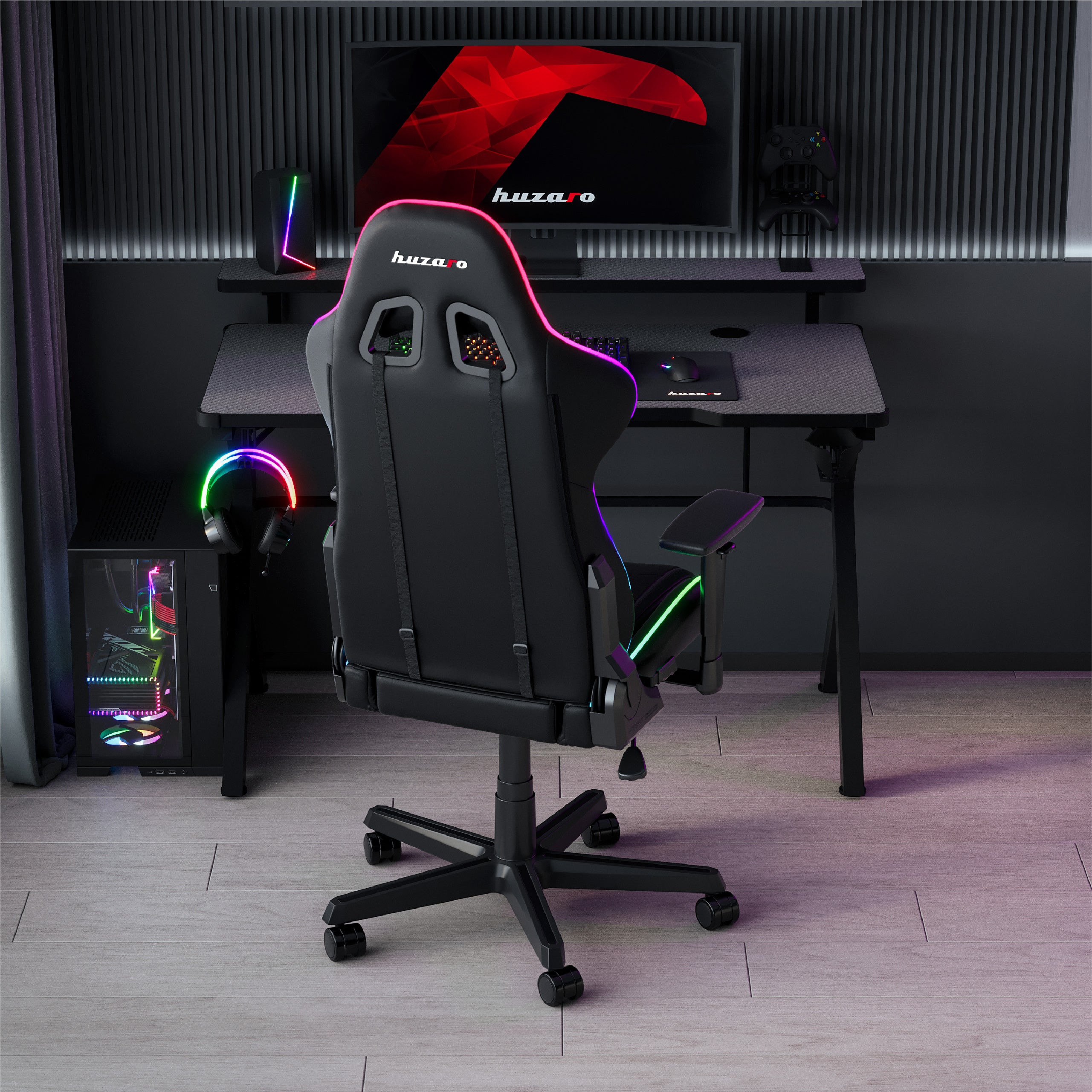 Huzaro Hero 5.0 RGB LED birou de gaming 120 cm