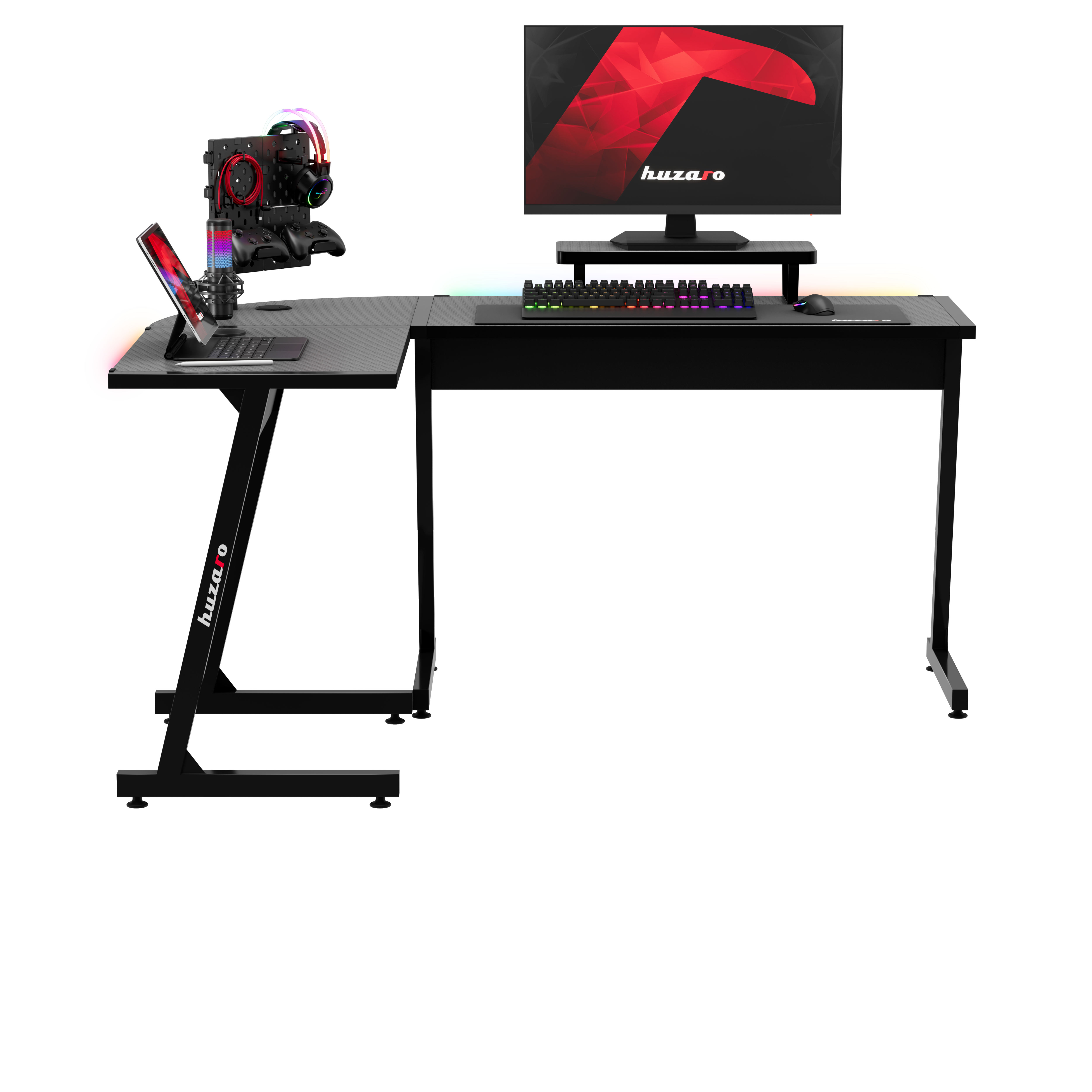 HUZARO HERO 6.0 Black RGB Smart 147 cm birou de gaming