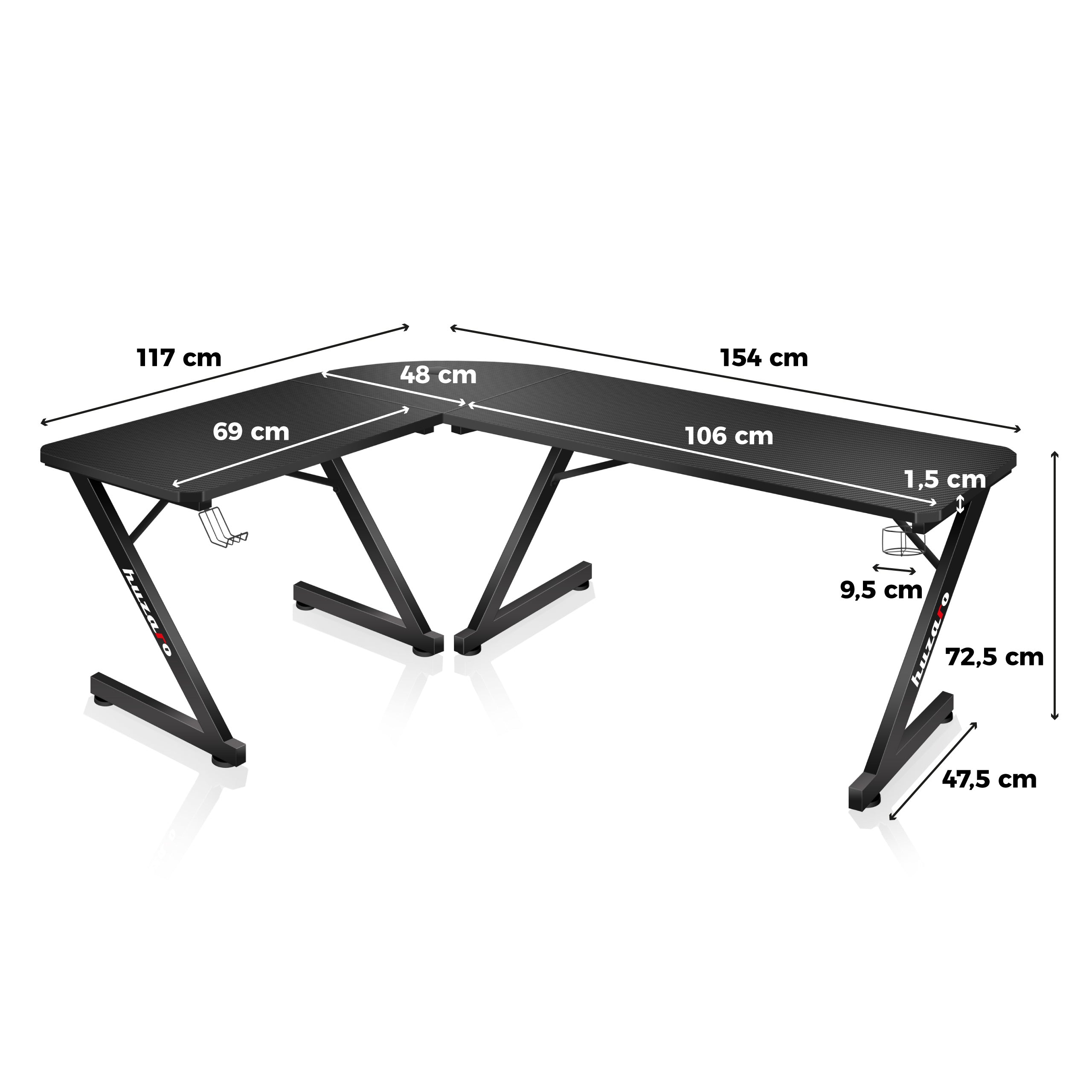 Birou de gaming Huzaro Hero 7.0 154 cm