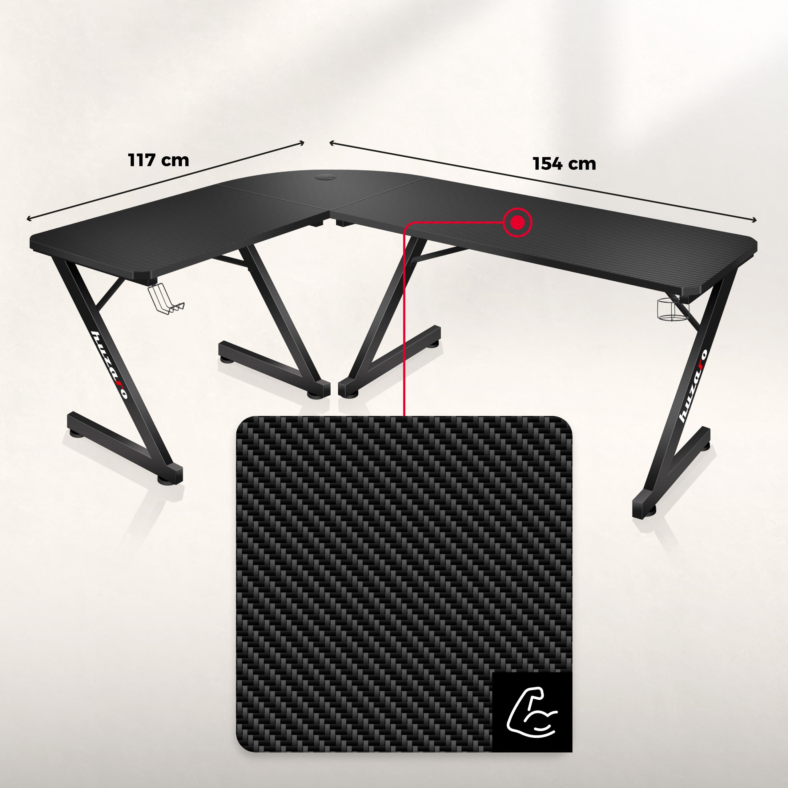 Birou de gaming Huzaro Hero 7.0 154 cm