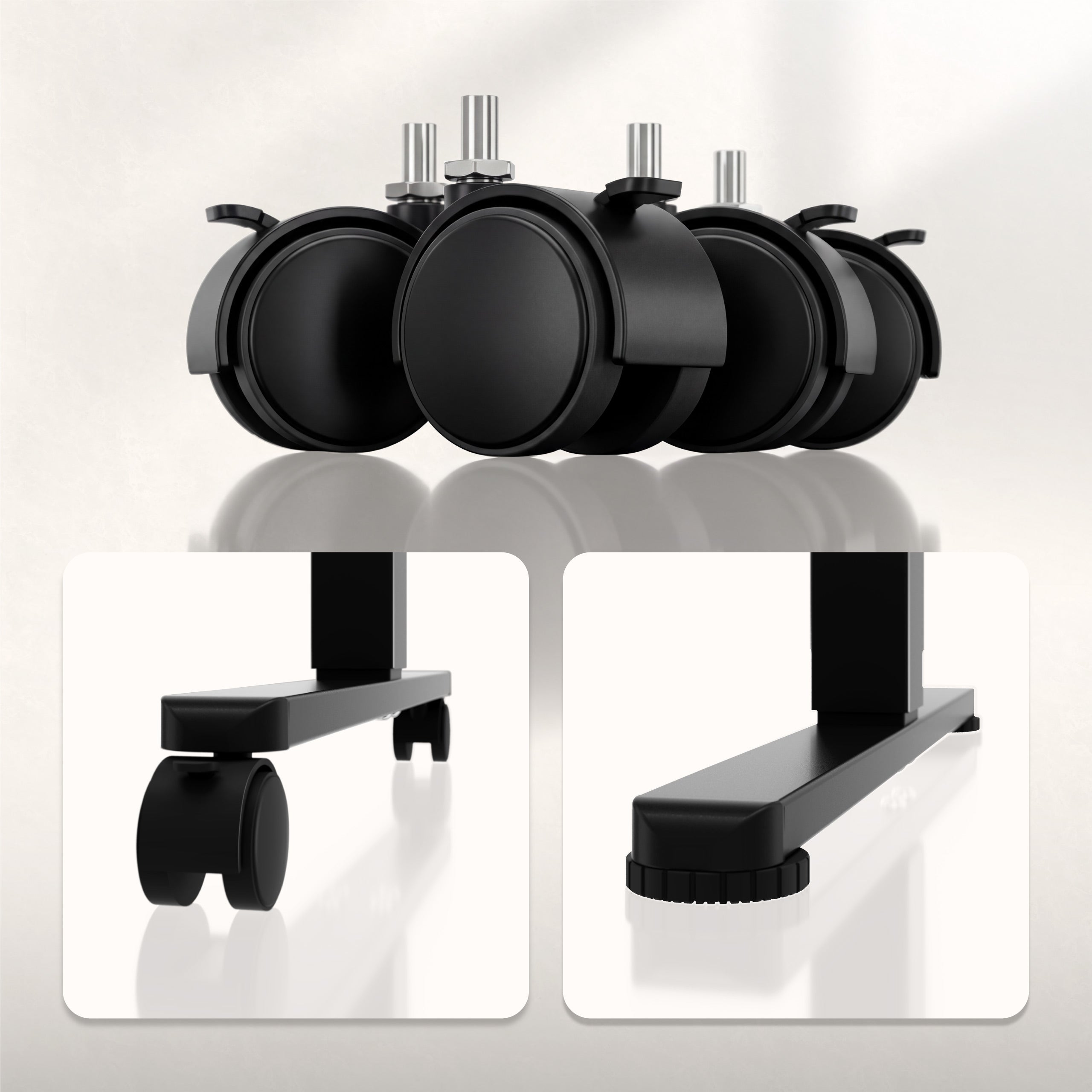 Birou electric reglabil pe înălțime cu rotile Huzaro Hero 7.8 Black