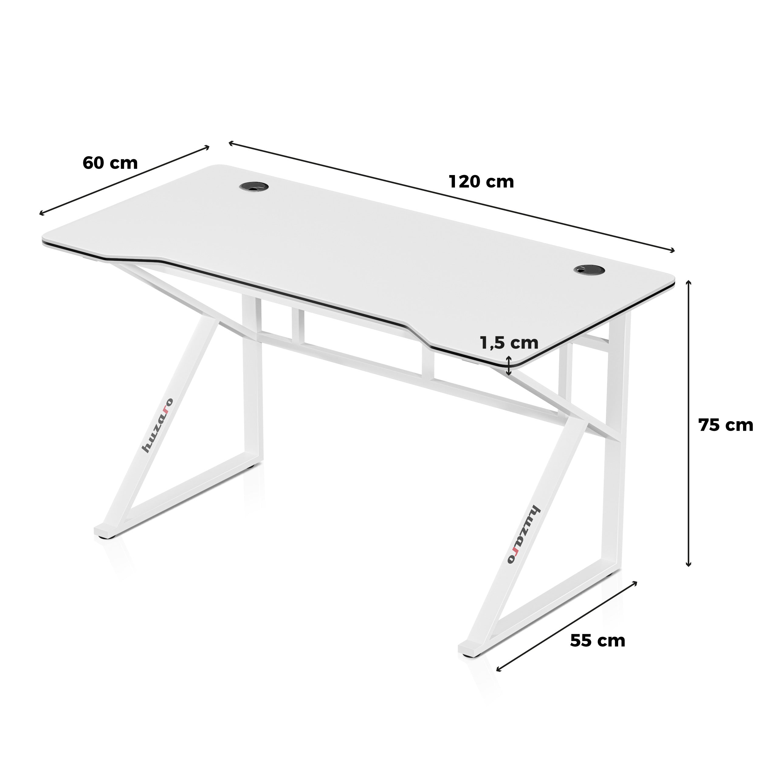 Huzaro Hero 1.6 Birou de gaming alb 120 cm