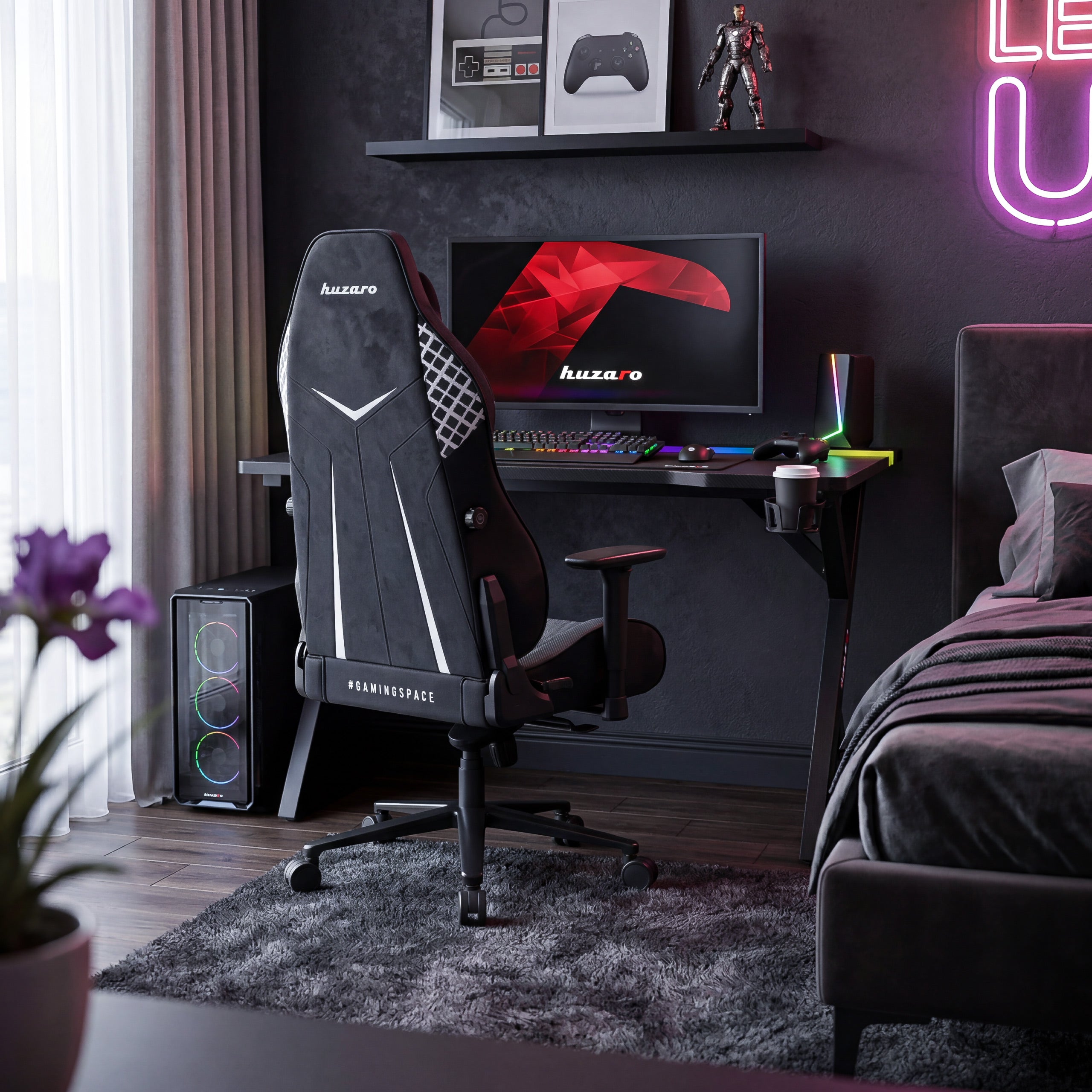 Birou de gaming cu iluminare LED Hero 2.4 RGB Black