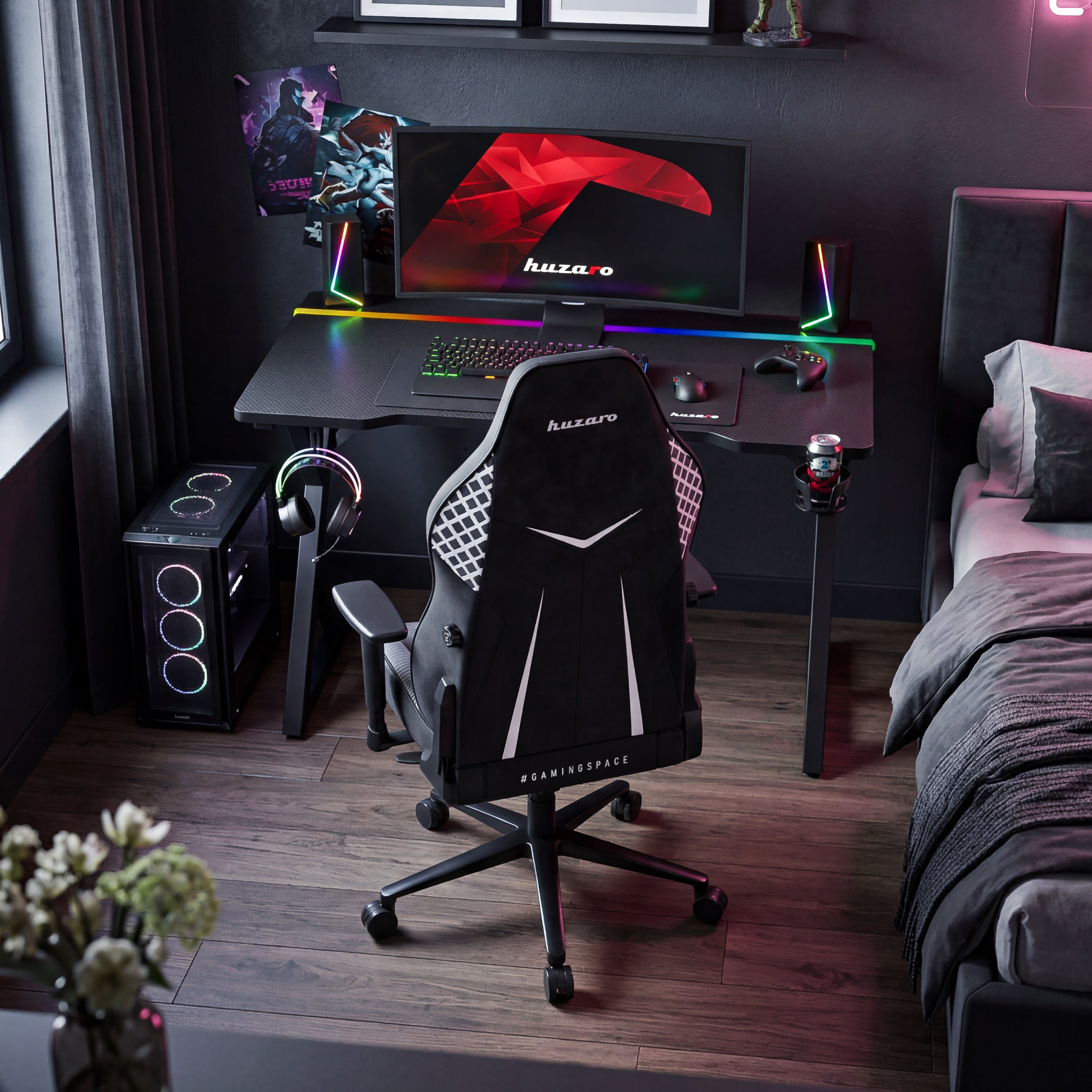 Birou de gaming cu iluminare LED Hero 2.4 RGB Black