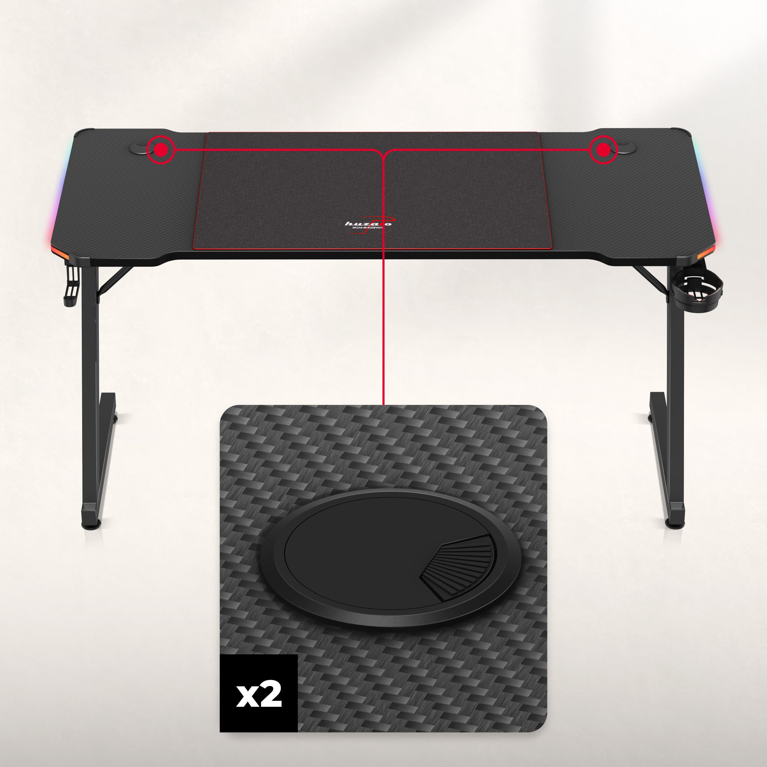Huzaro Hero 3.3 RGB birou de gaming 140 cm