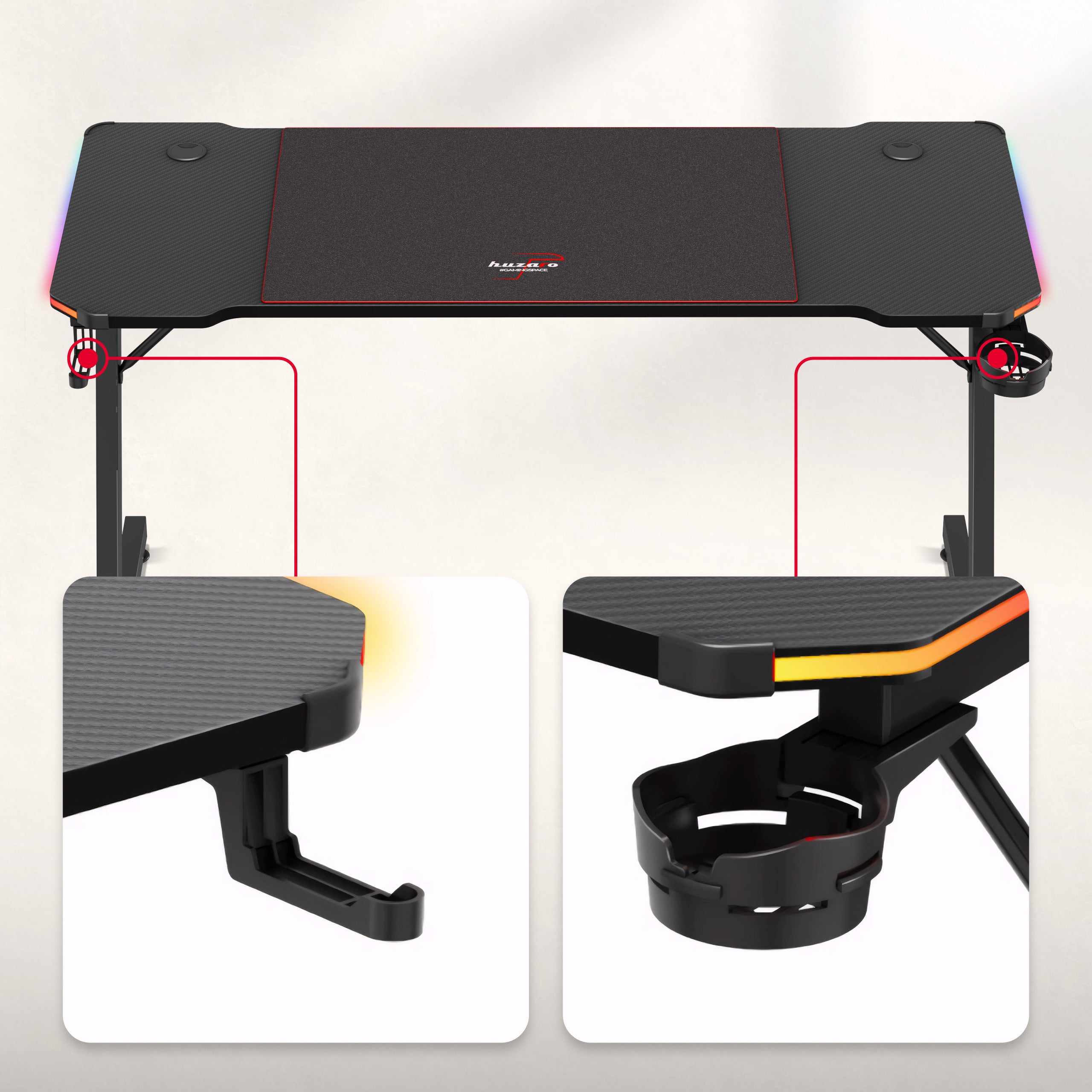 Huzaro Hero 3.3 RGB birou de gaming 140 cm