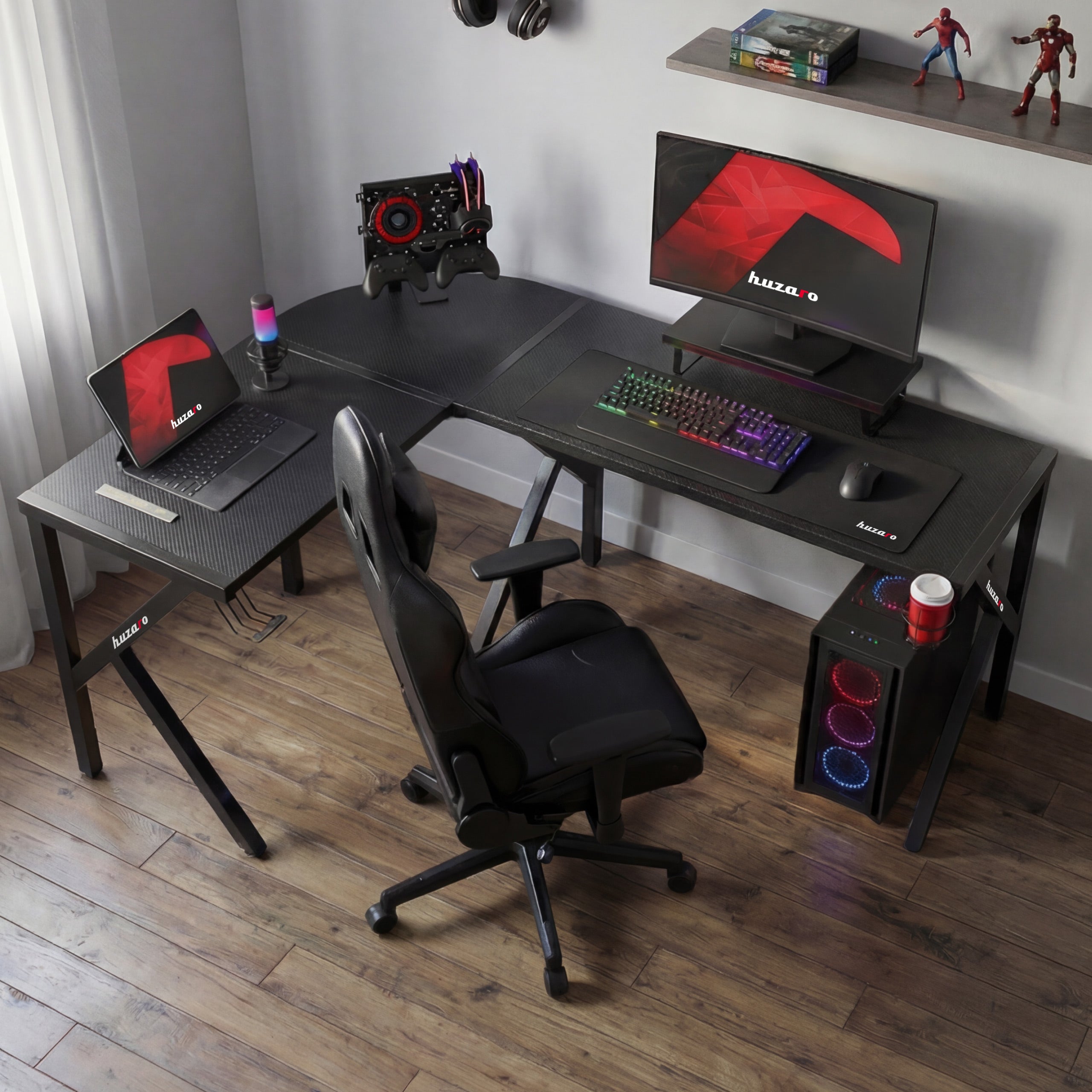 Huzaro Hero 6.3 Negru 154 cm birou de gaming