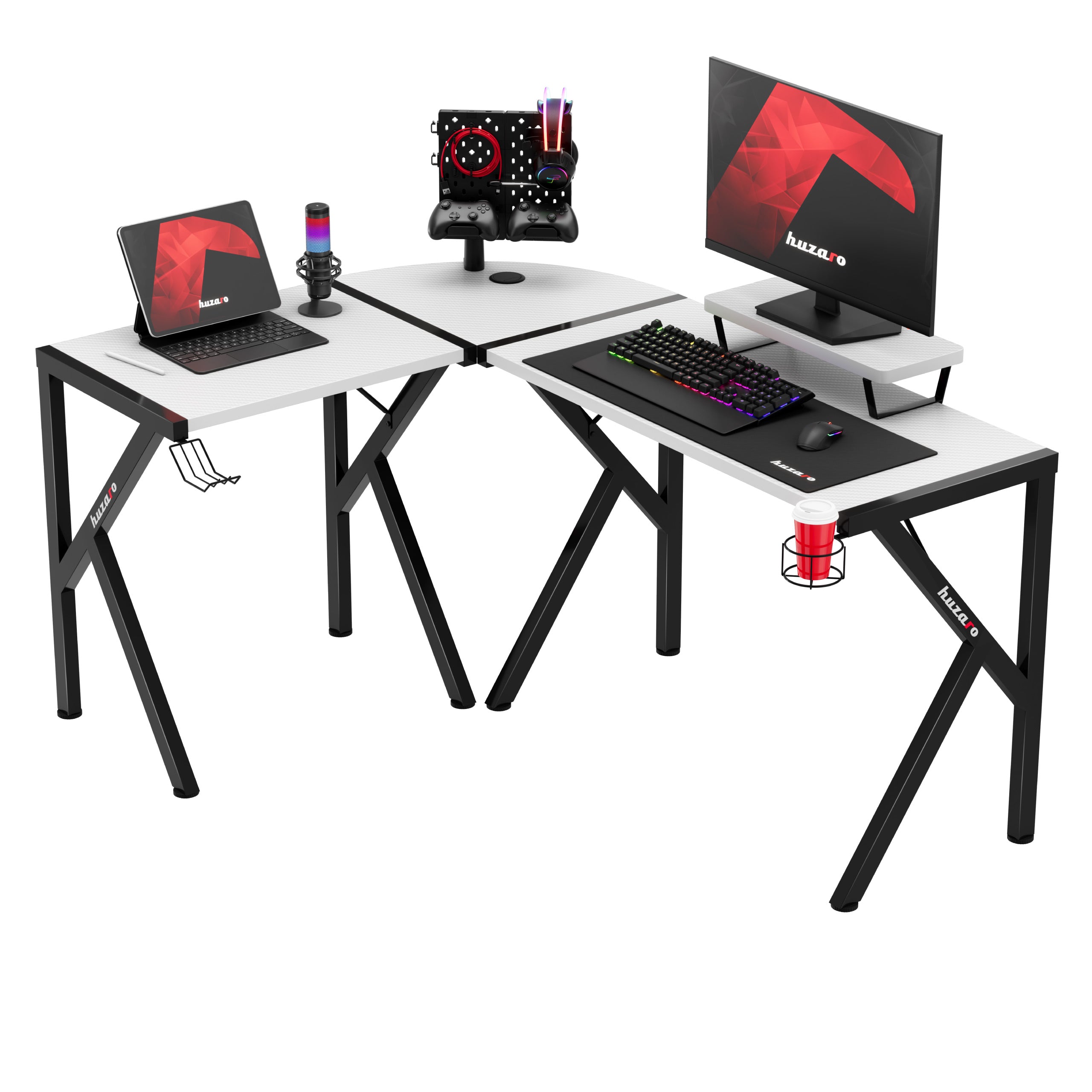 Huzaro Hero 6.3 Alb 154 cm birou de gaming