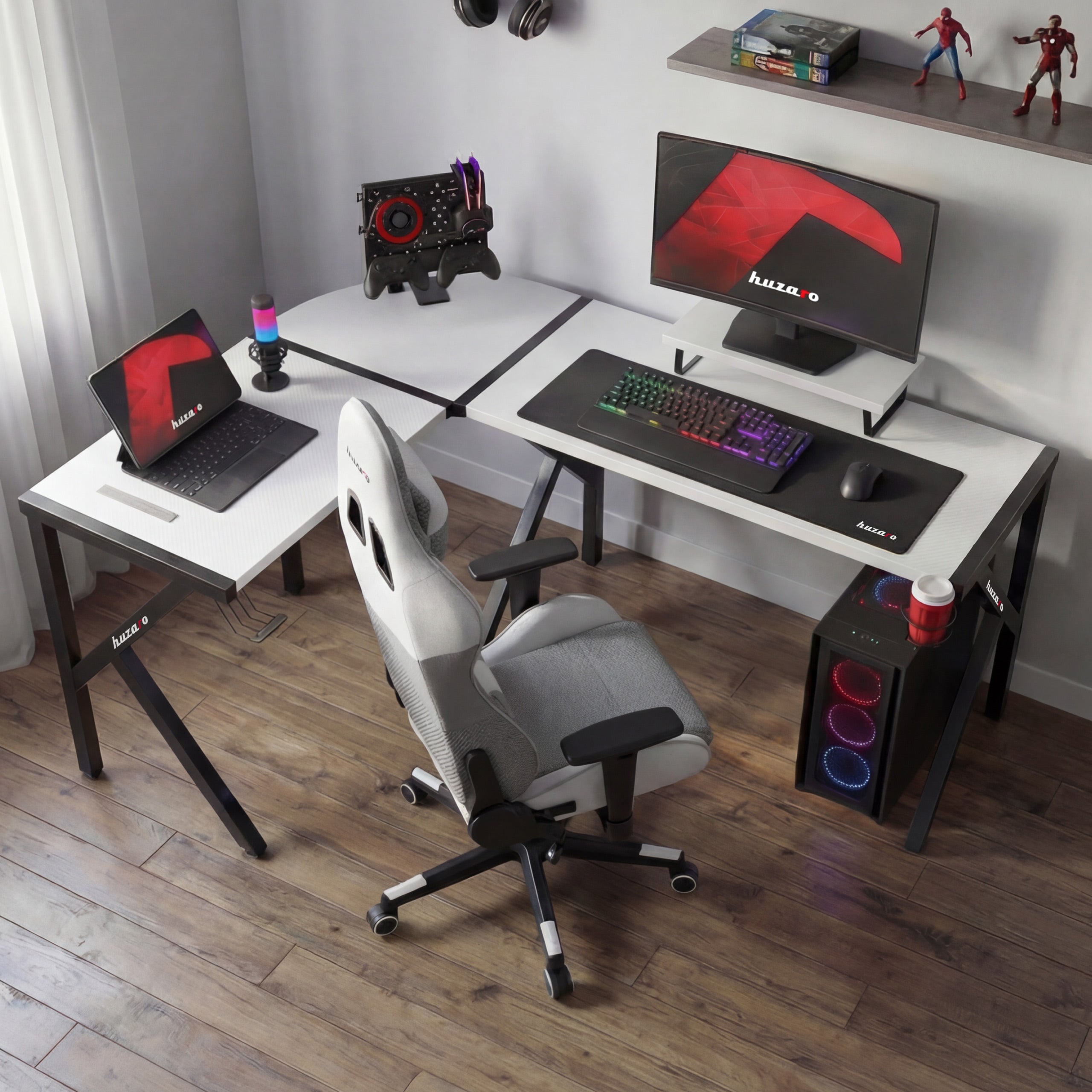 Huzaro Hero 6.3 Alb 154 cm birou de gaming