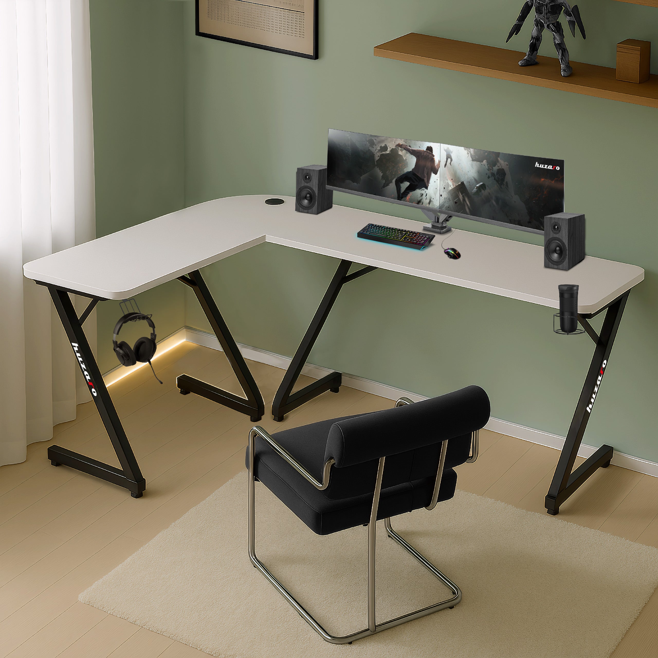 Huzaro Hero 7.0 Alb 154 cm birou de gaming