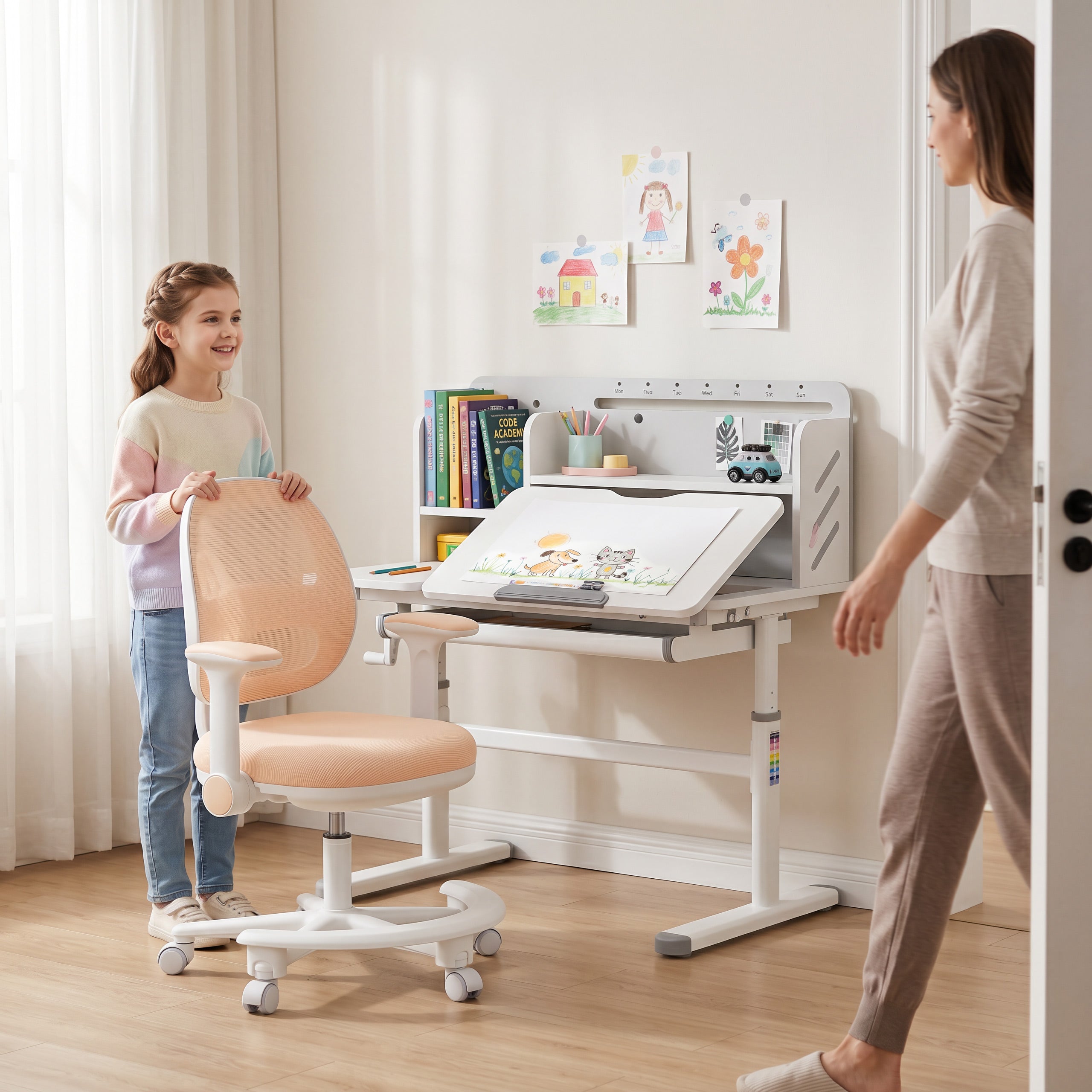 Scaun de birou ergonomic pentru copii Mark Adler Junior 3.6 Beige