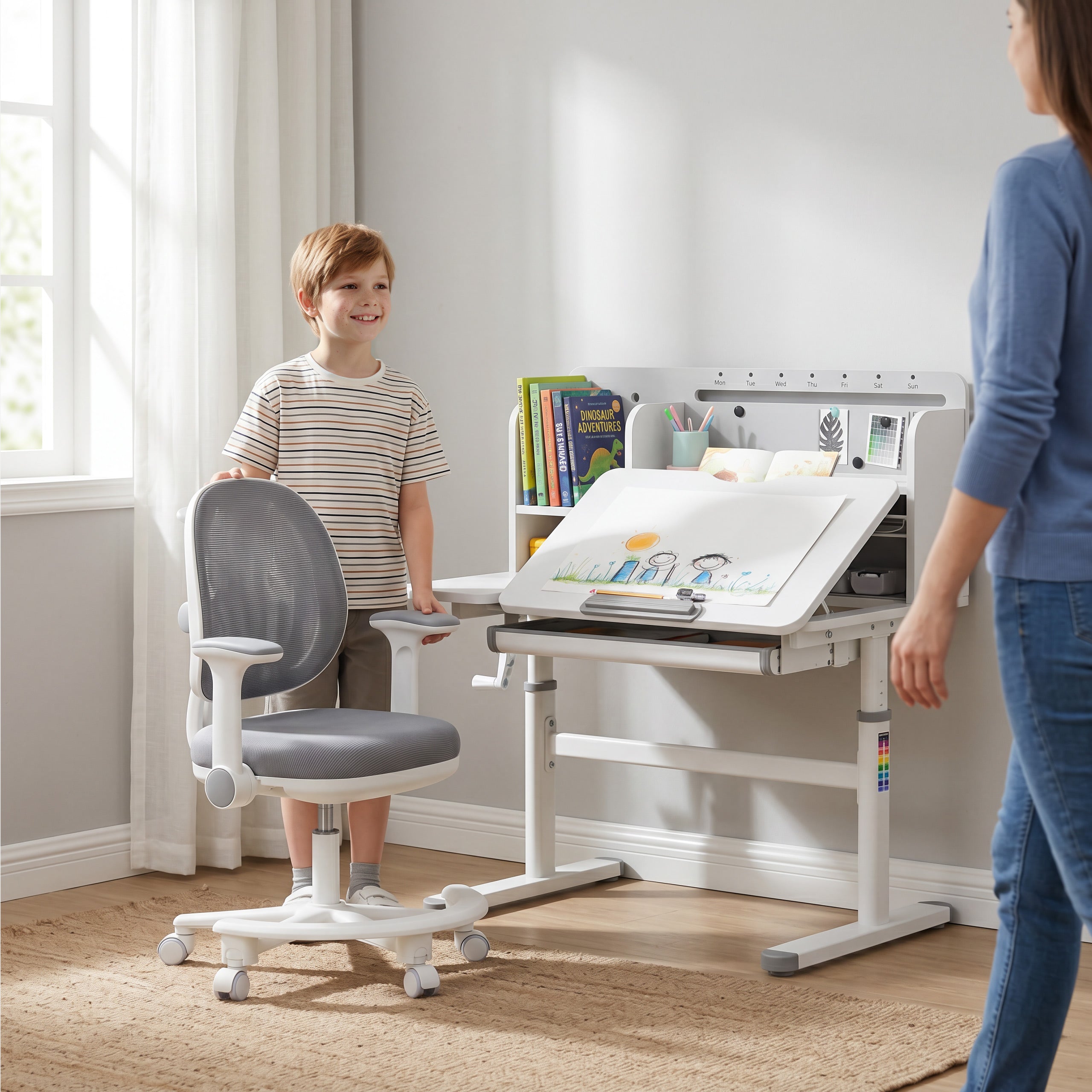 Scaun de birou ergonomic pentru copii Mark Adler Junior 3.6 Grey