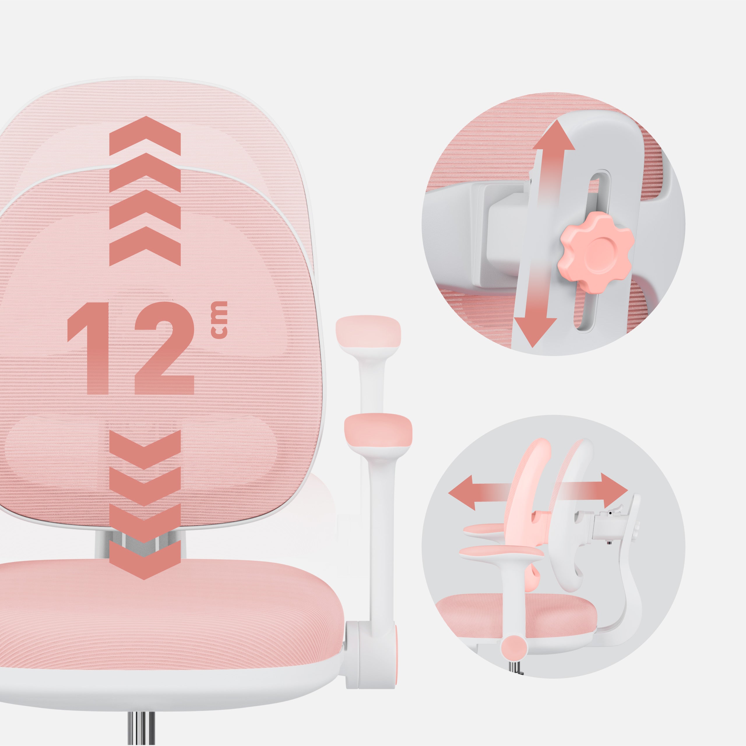 Scaun de birou ergonomic pentru copii Mark Adler Junior 3.6 Pink