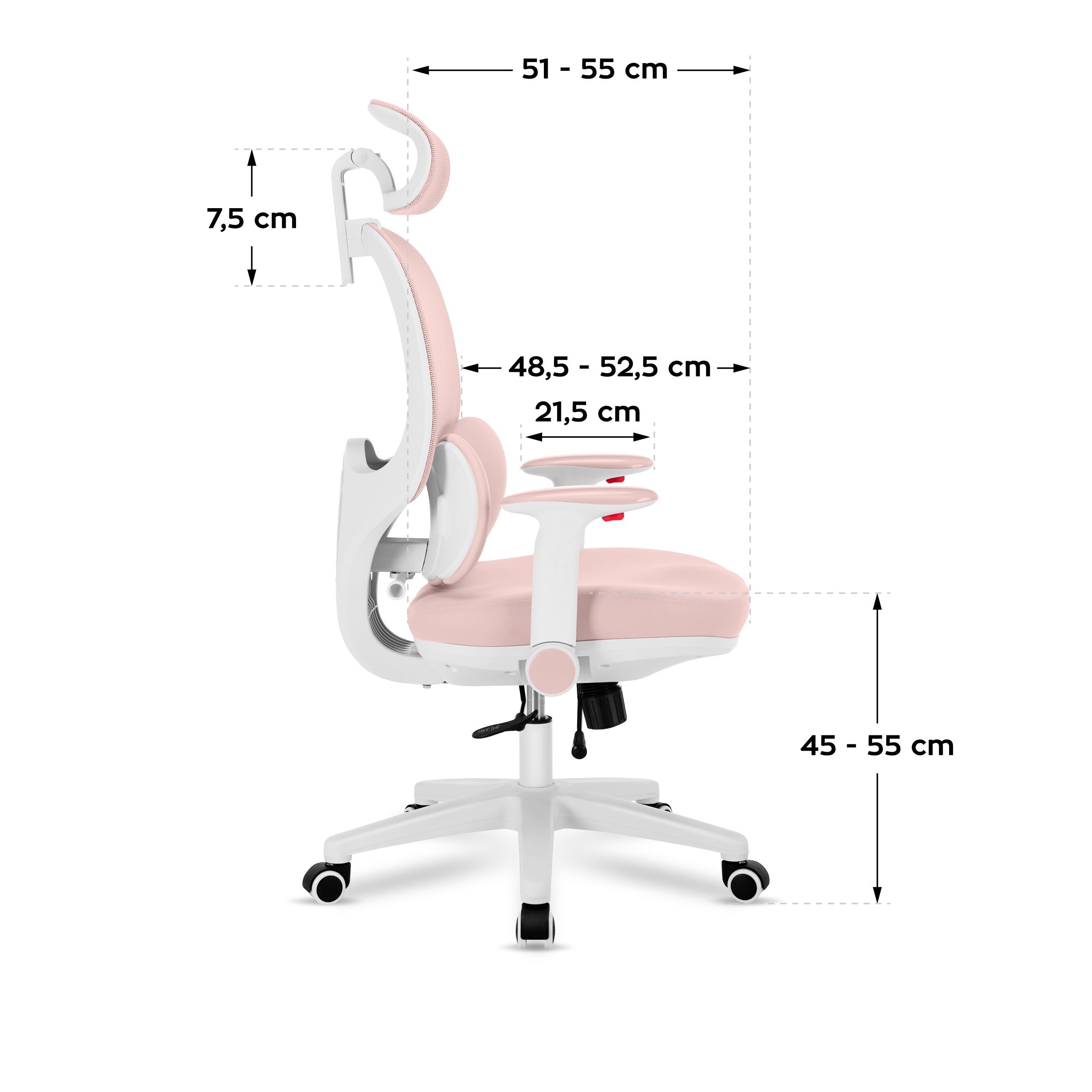 Scaun de birou ergonomic pentru copii Mark Adler Junior 6.3 Pink