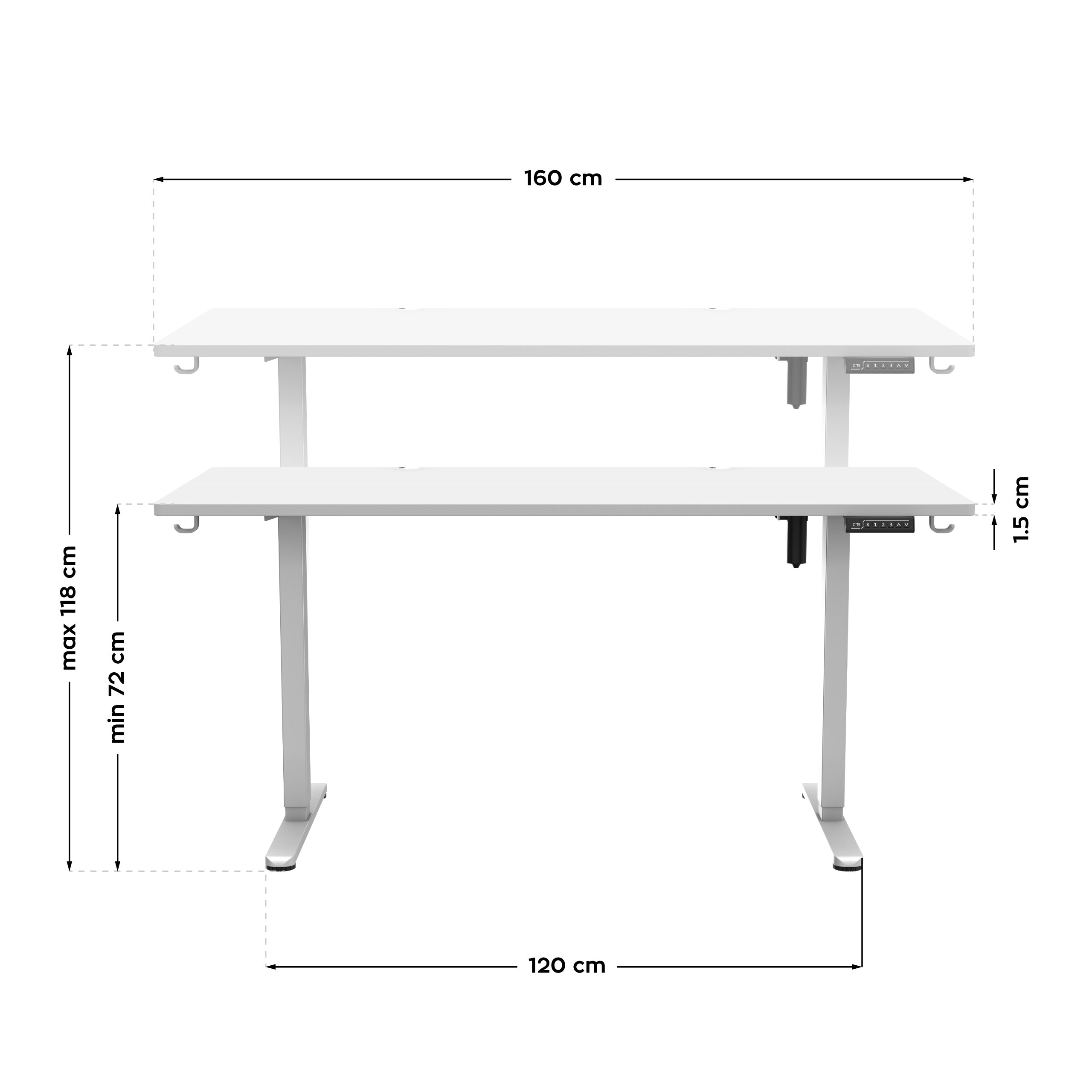 Birou electric Mark Adler Leader 7.6 White 160 cm