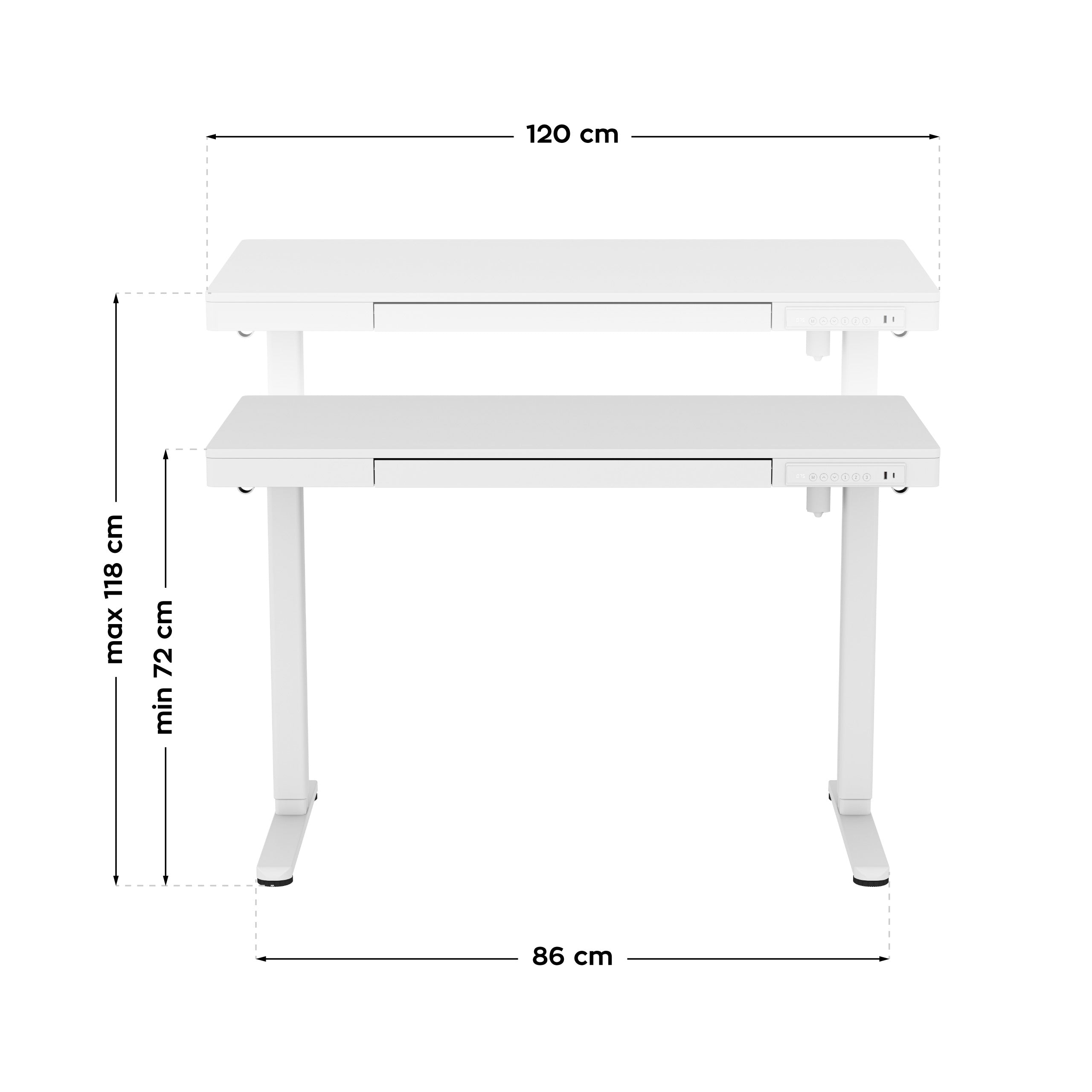 Birou electric Mark Adler Leader 8.2 White 120 cm