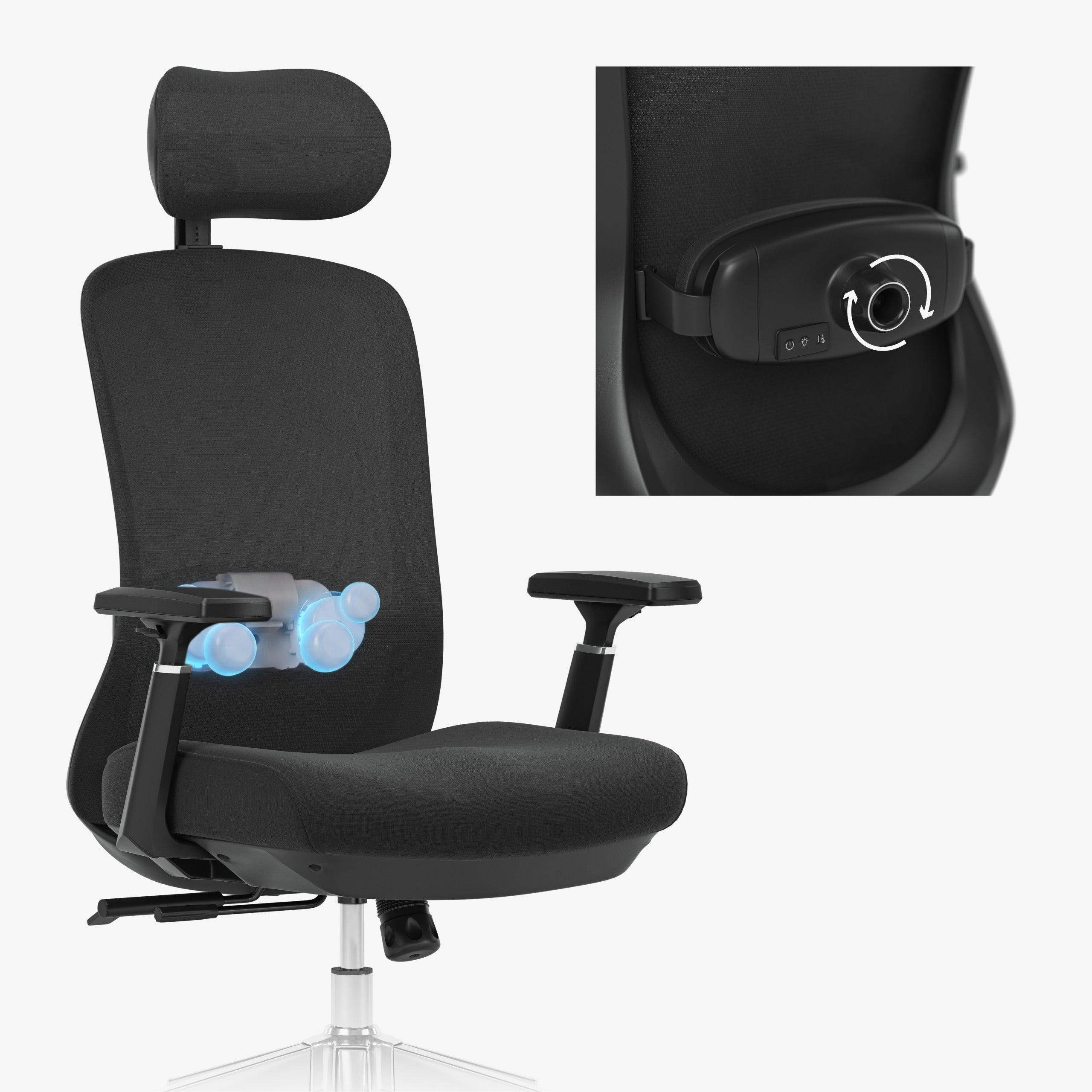 Scaun de birou cu masaj Mark Adler Leadpro 6.0 Black