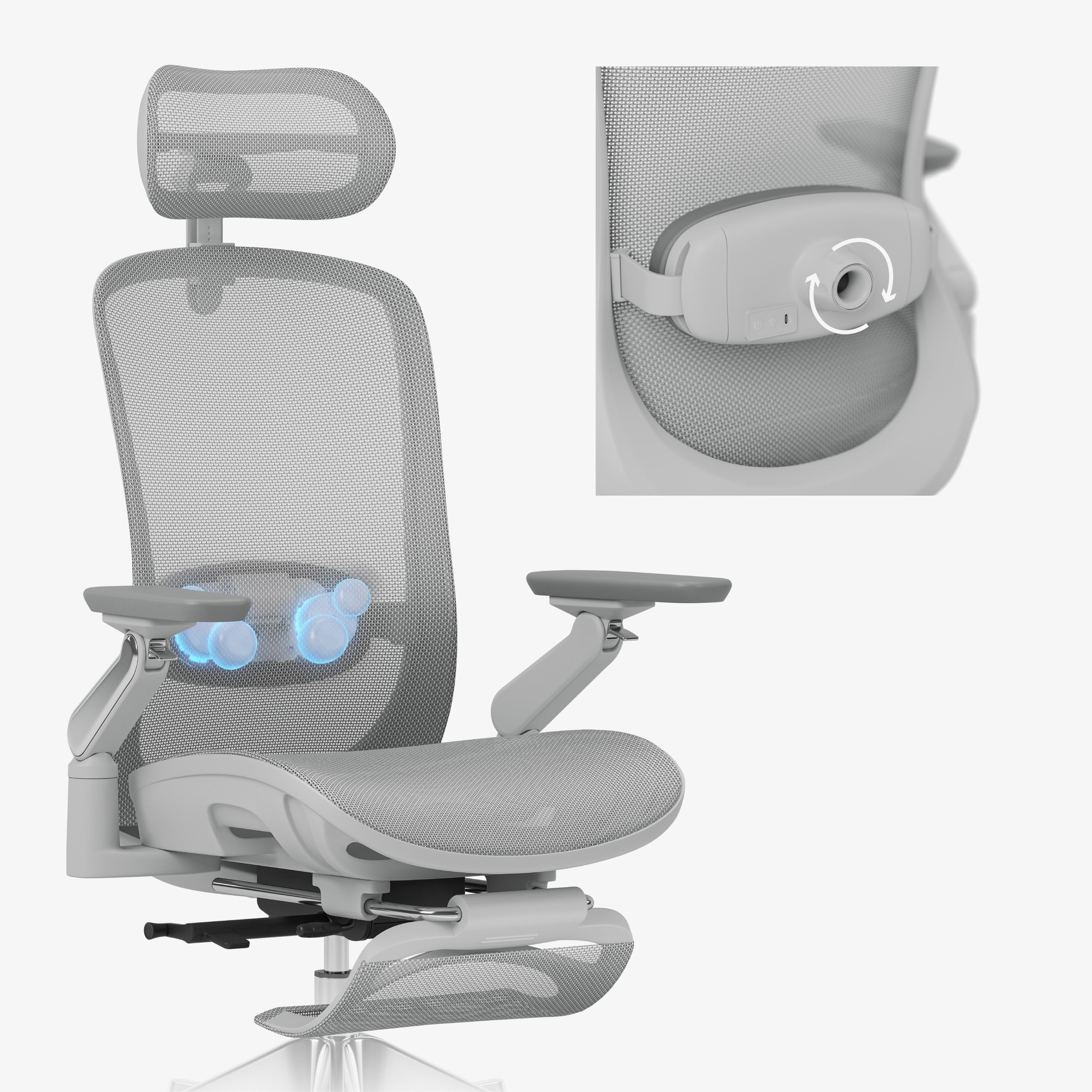 Scaun ergonomic cu masaj Mark Adler Leadpro 8.7 Grey