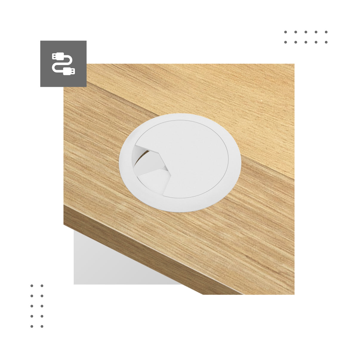 Intrări pentru cabluri pe ambele părți ale mesei