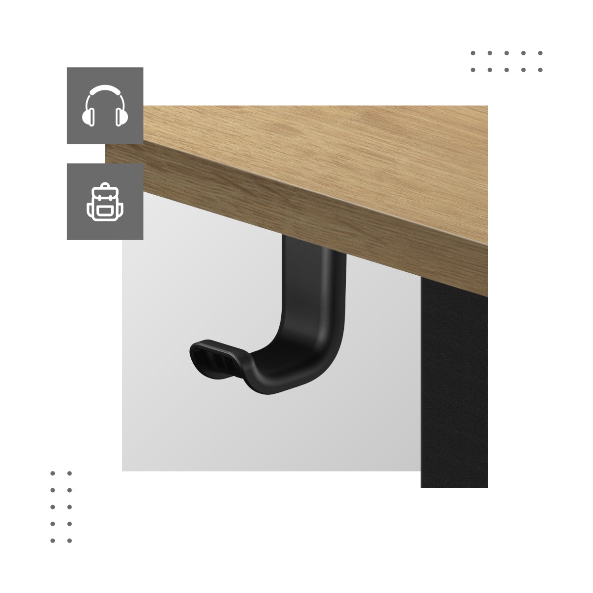 Suporturi practice pentru geantă, rucsac și căști