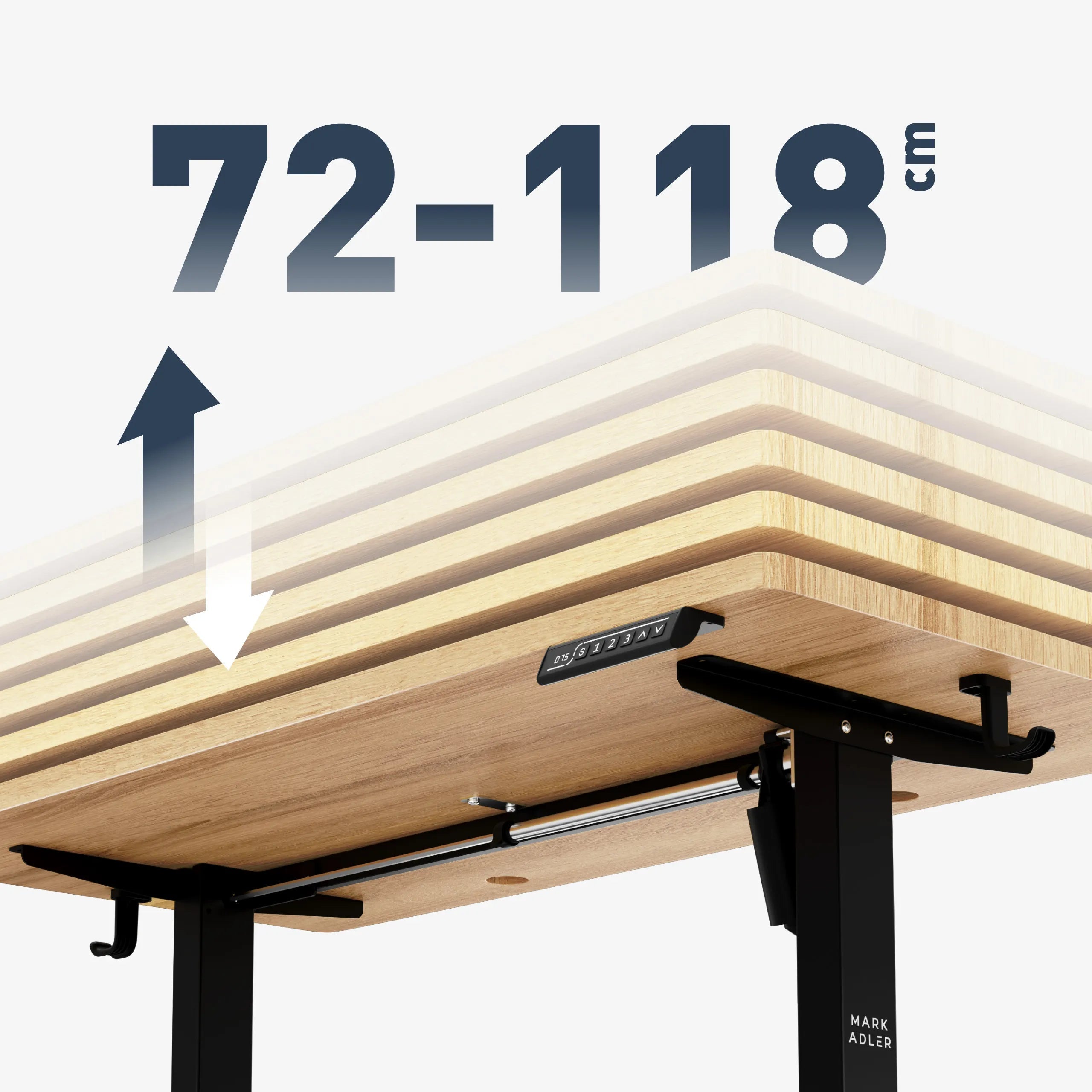 Gamă largă de reglare a înălțimii: 72 - 118 cm