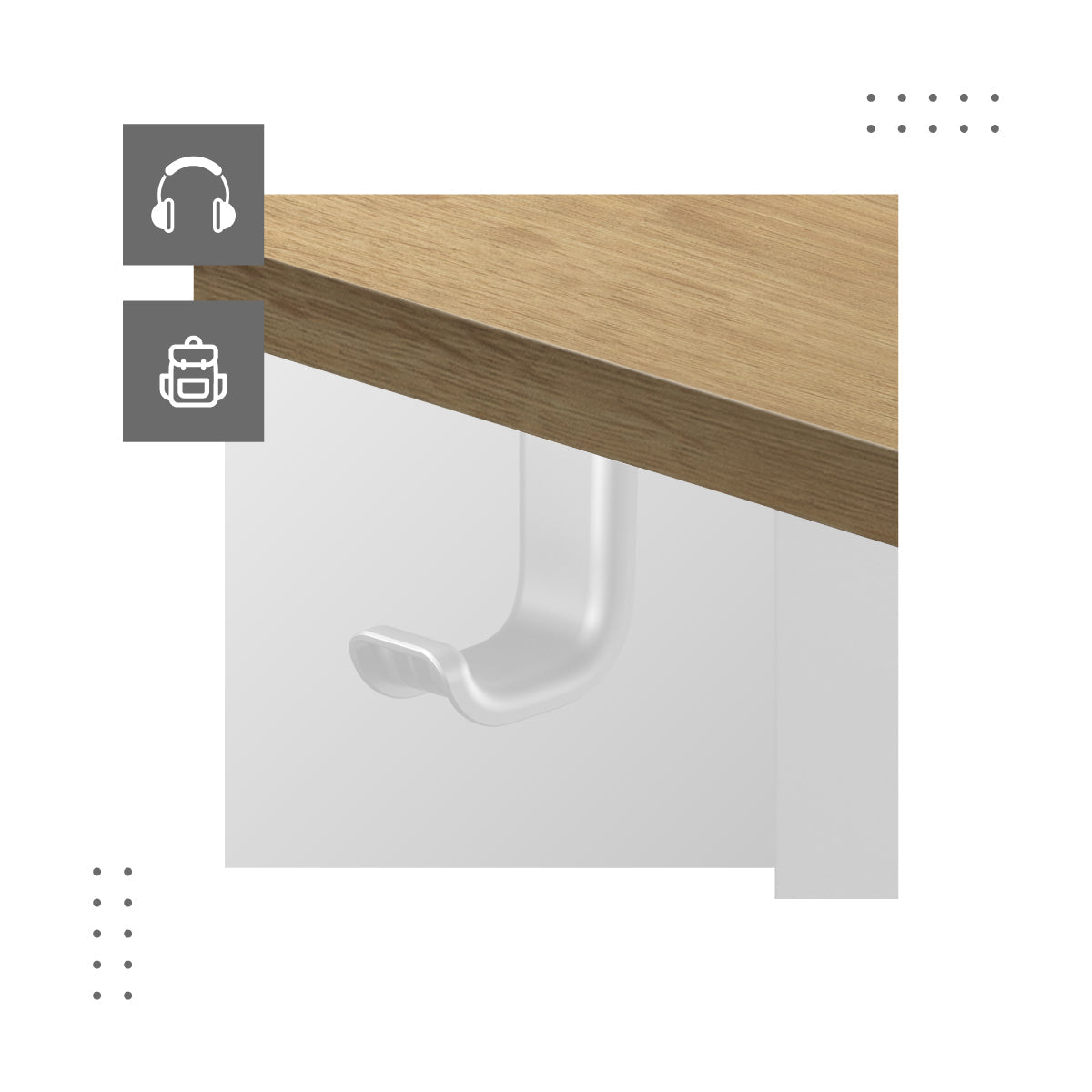 Suporturi practice pentru geantă, rucsac și căști