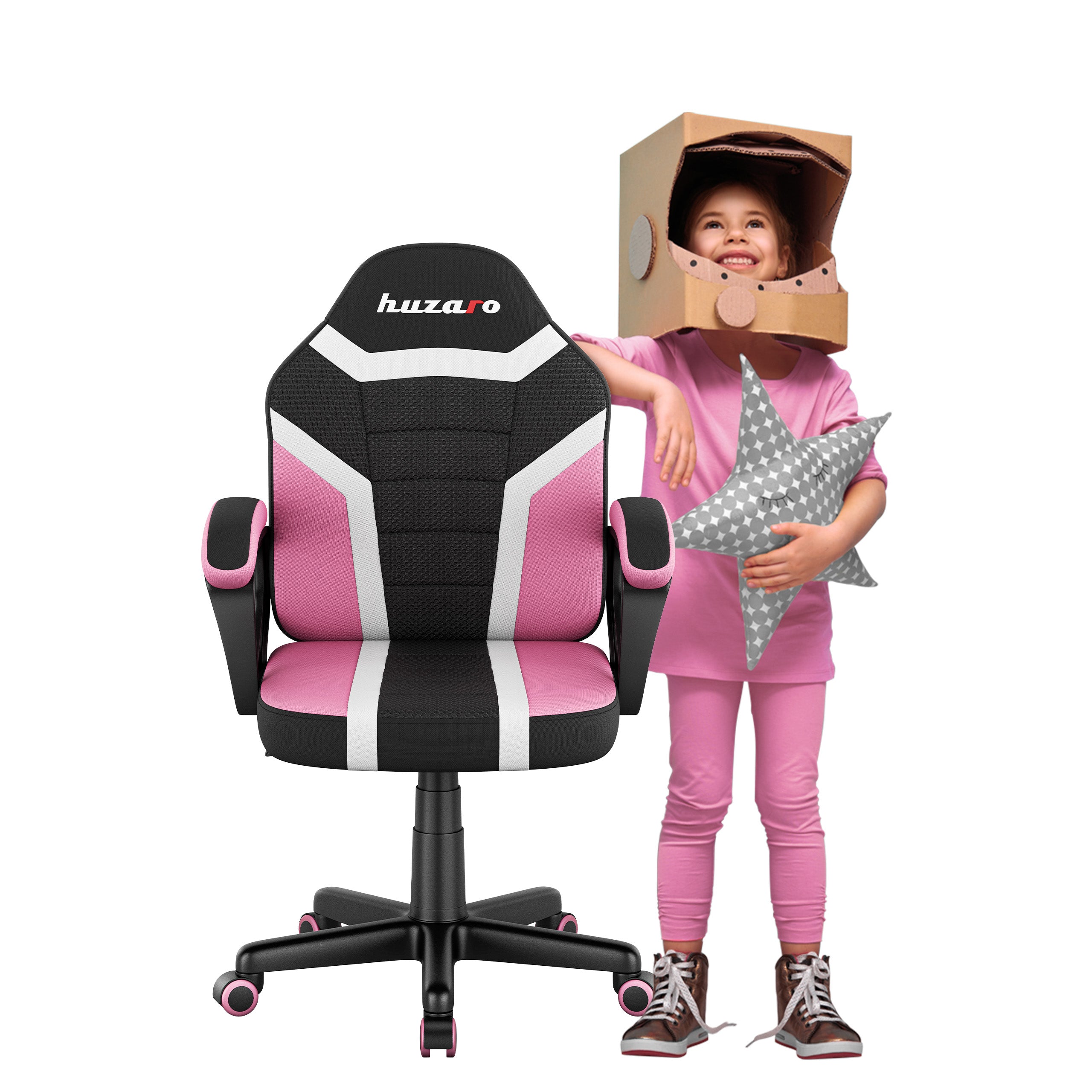 Scaun de gaming pentru copii HUZARO RANGER 1.0 Pink Mesh