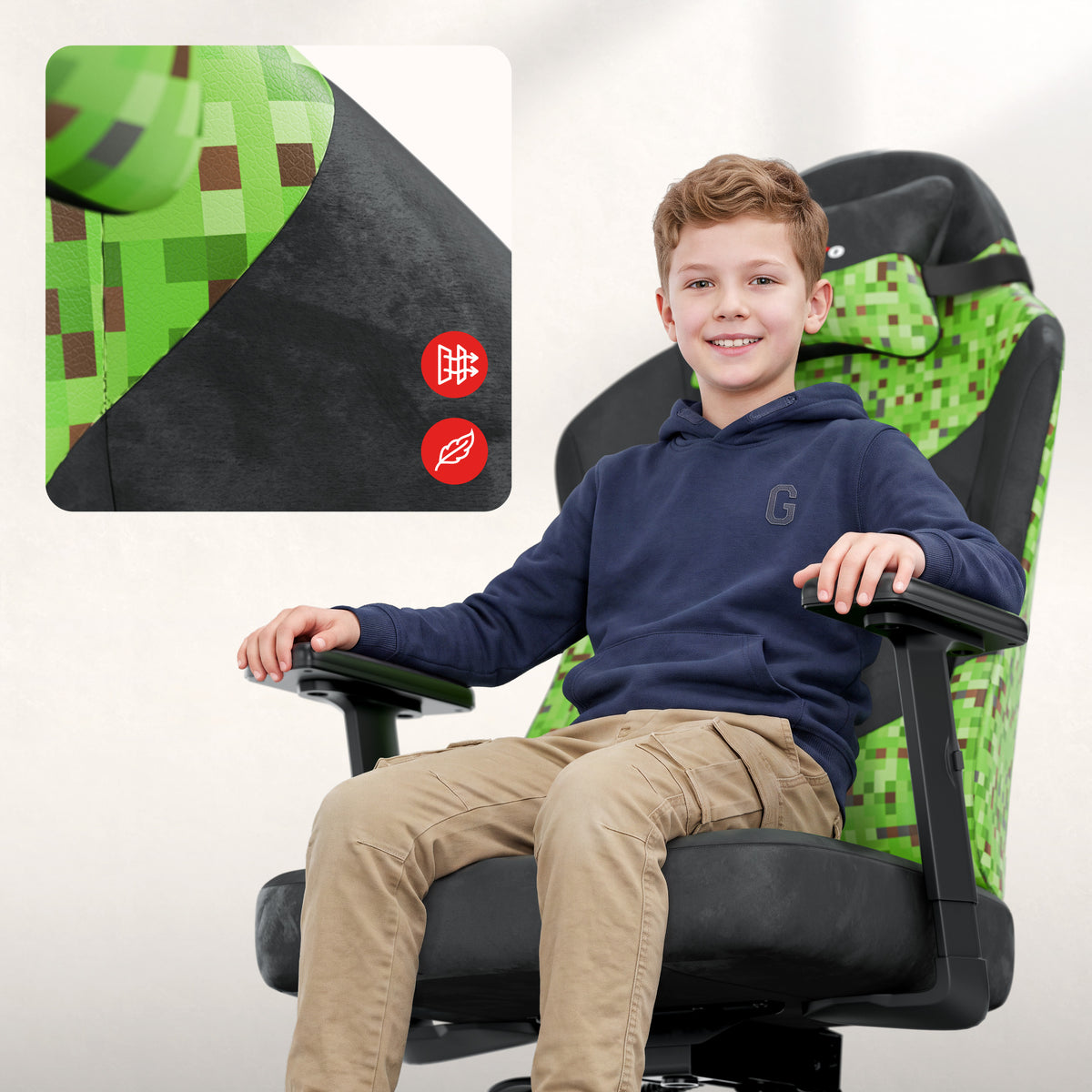 Scaun de gaming pentru adolescenți Huzaro Ranger 5.7 Black Pixel