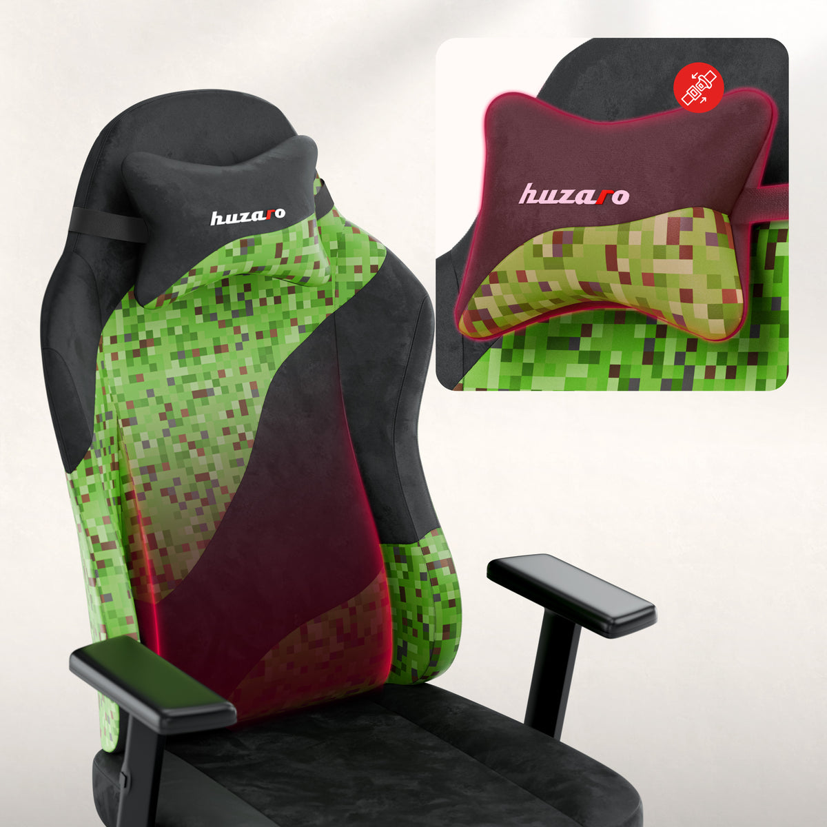 Scaun de gaming pentru adolescenți Huzaro Ranger 5.7 Black Pixel