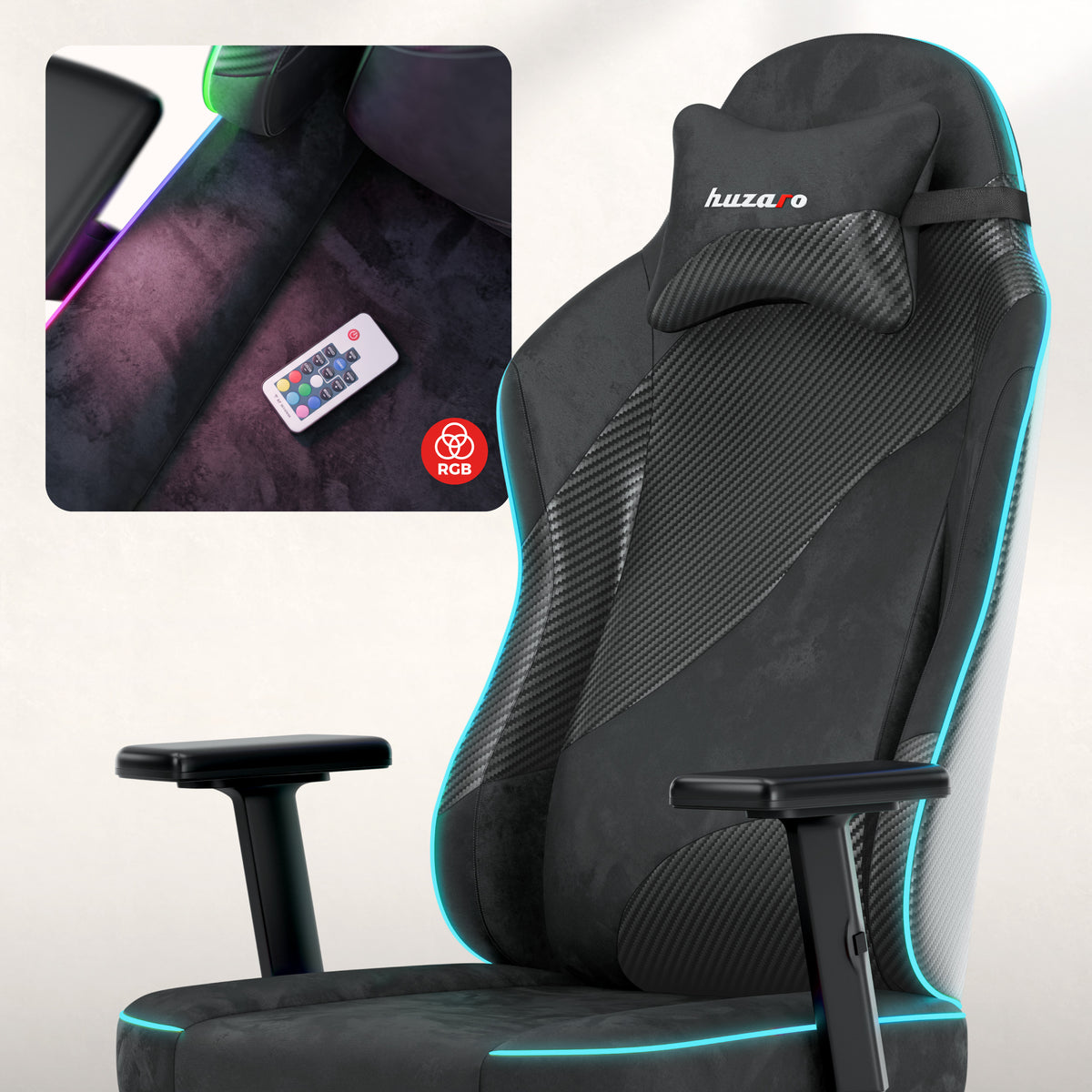 Scaun de gaming pentru adolescenți Huzaro Ranger 5.7 RGB Black