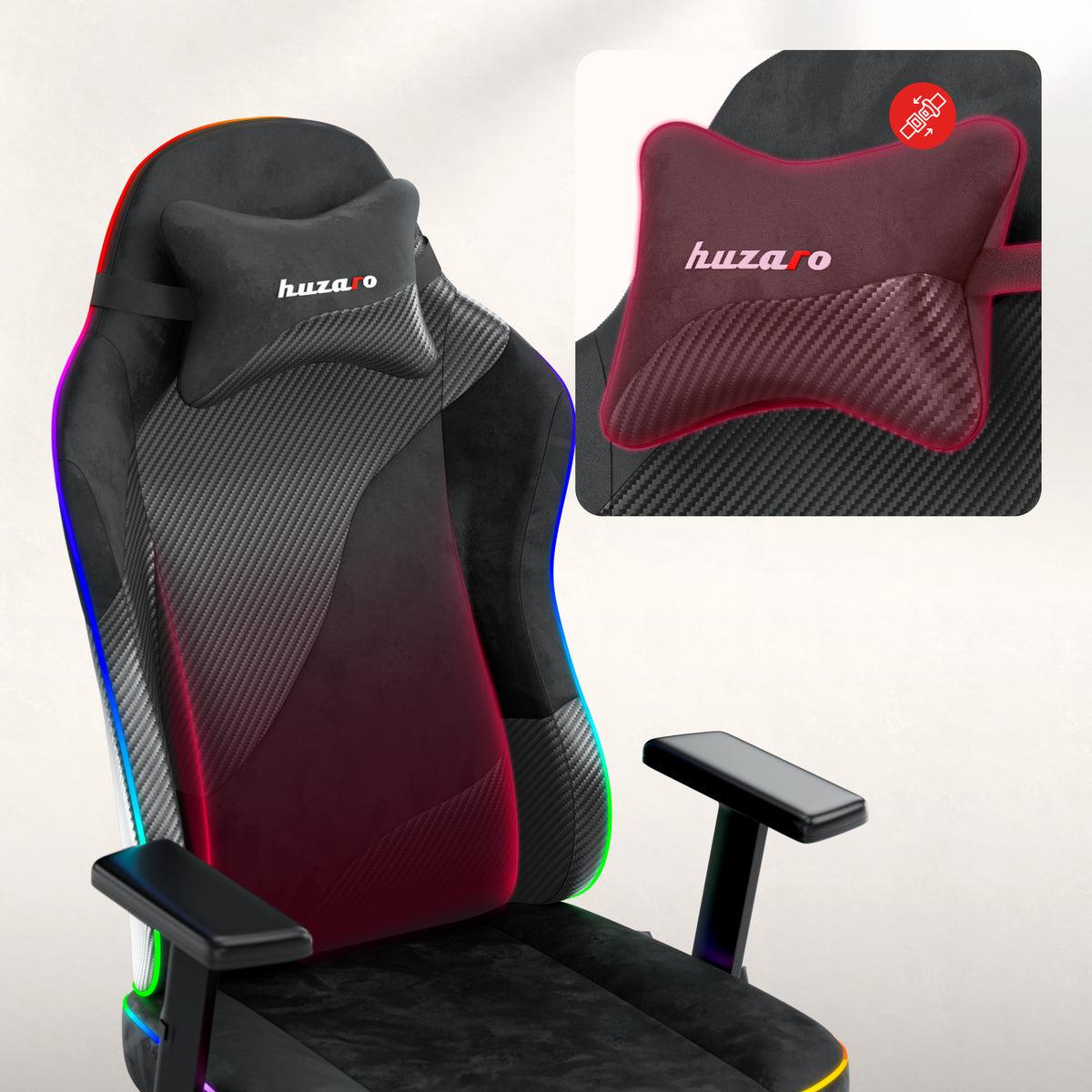 Scaun de gaming pentru adolescenți Huzaro Ranger 5.7 RGB Black
