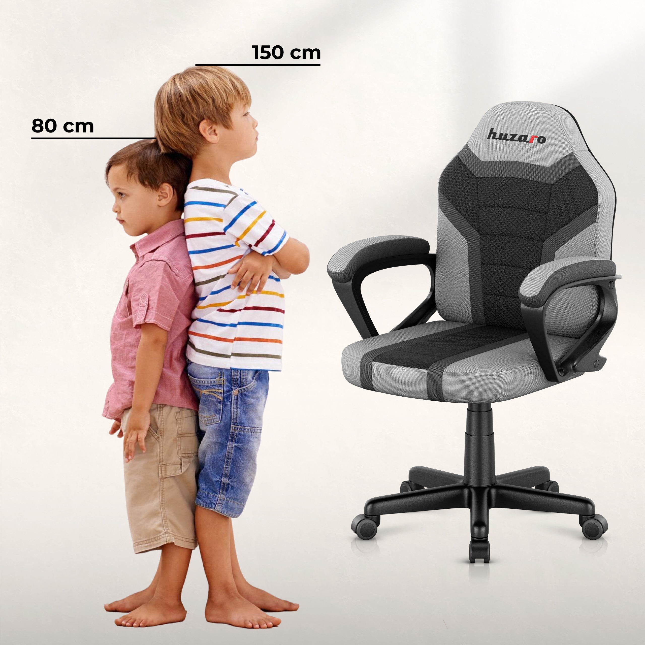 Scaun de gaming pentru copii HUZARO RANGER 1.0 Grey Mesh