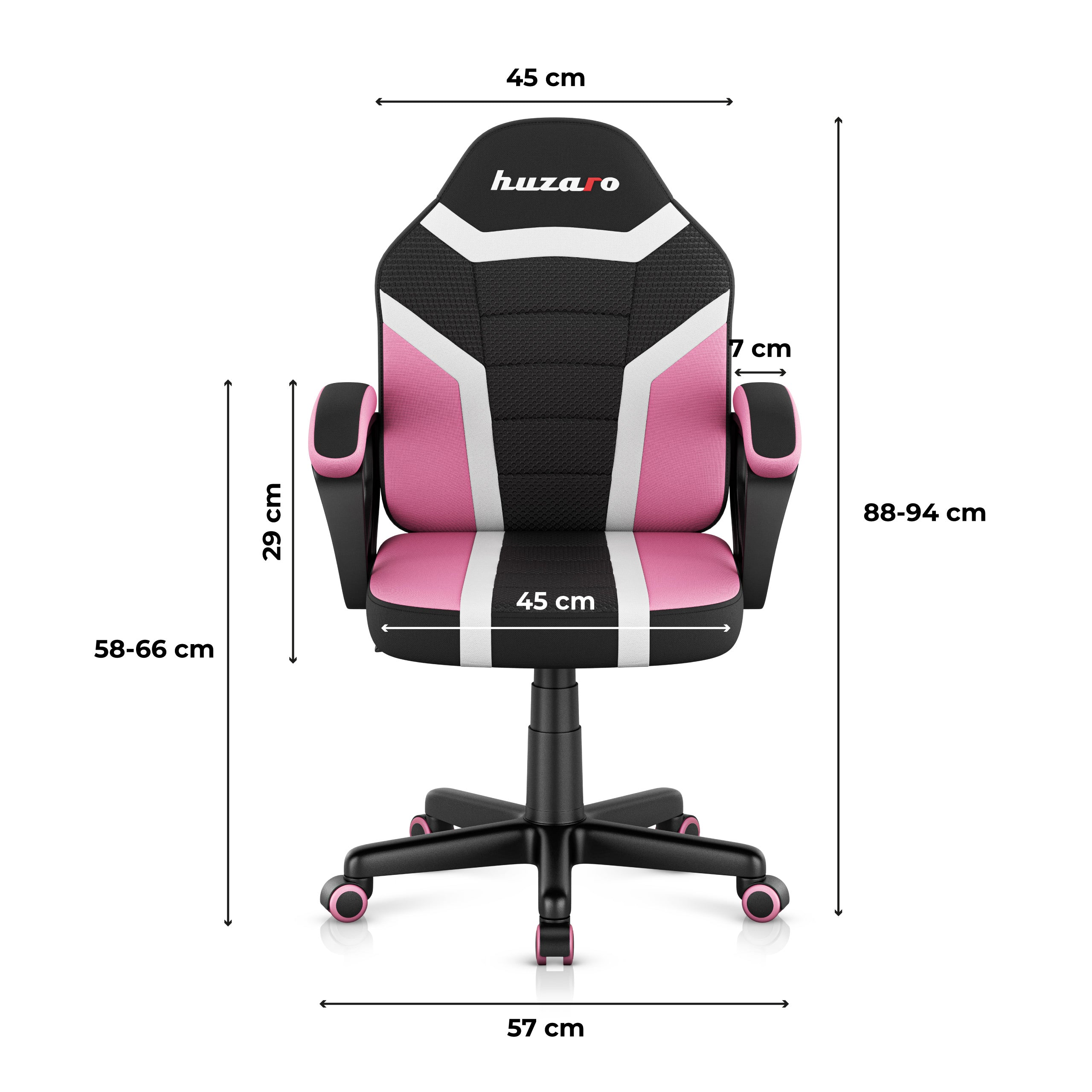 Scaun de gaming pentru copii HUZARO RANGER 1.0 Pink Mesh