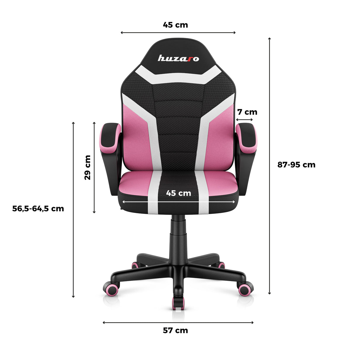 Scaun de gaming pentru copii HUZARO RANGER 1.0 Pink Mesh