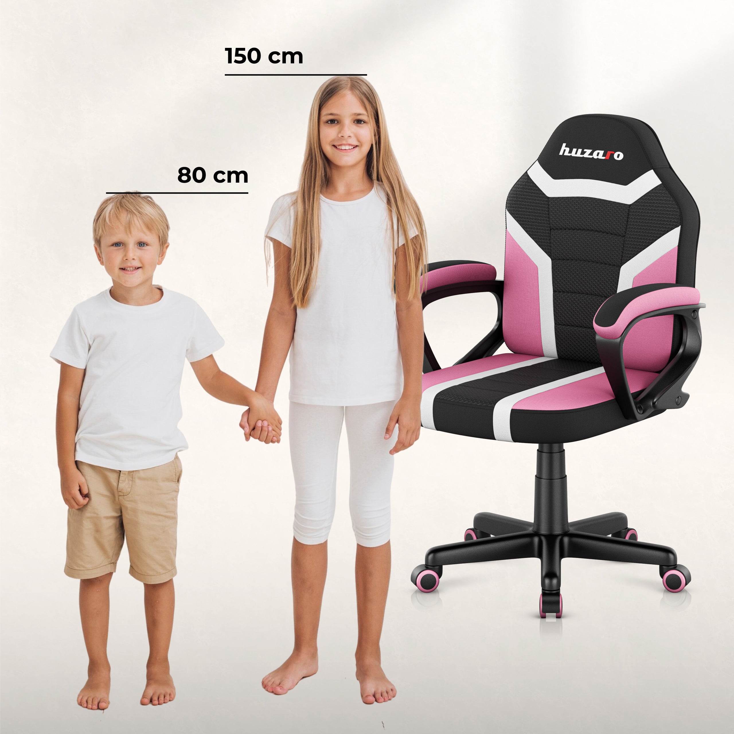 Scaun de gaming pentru copii HUZARO RANGER 1.0 Pink Mesh