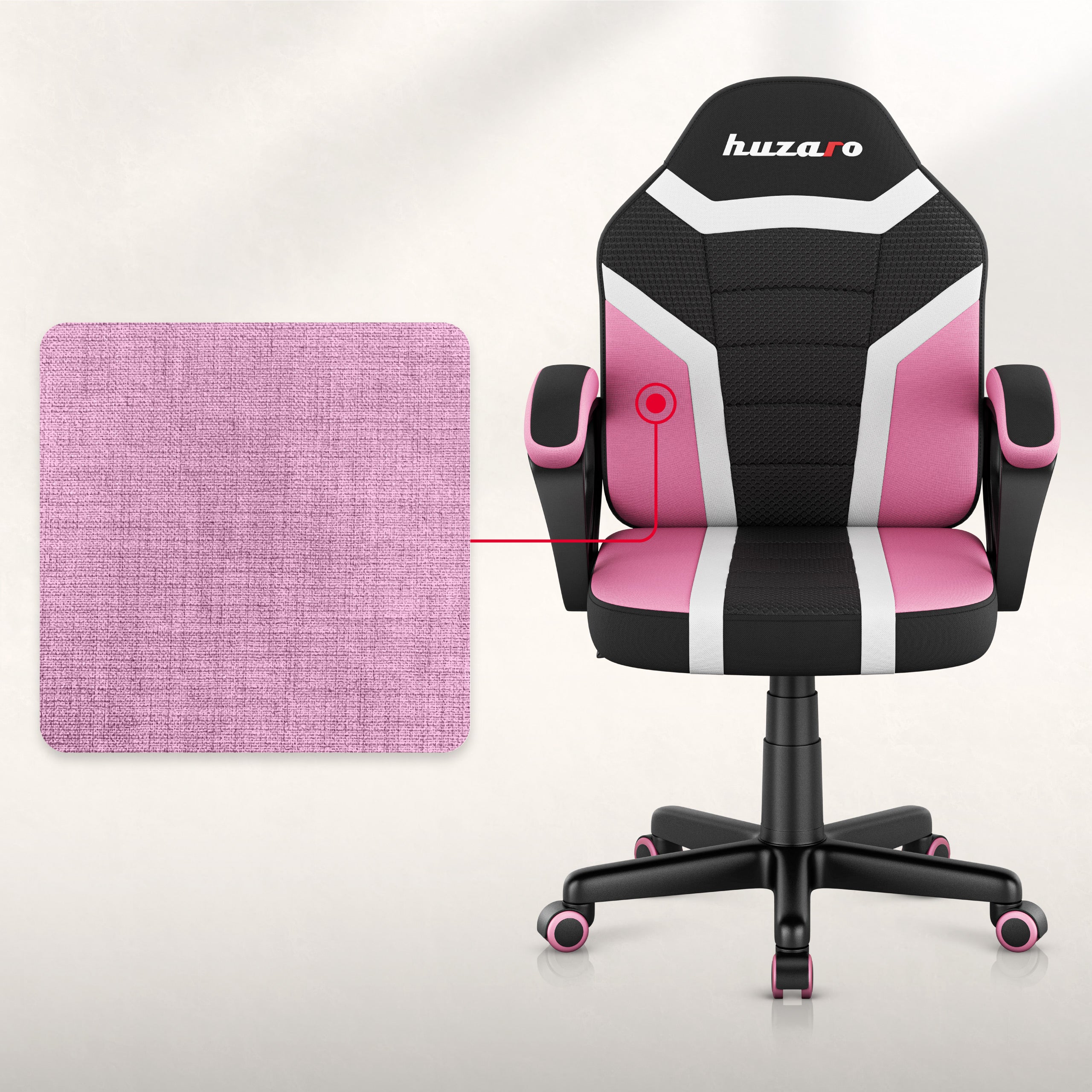 Scaun de gaming pentru copii HUZARO RANGER 1.0 Pink Mesh