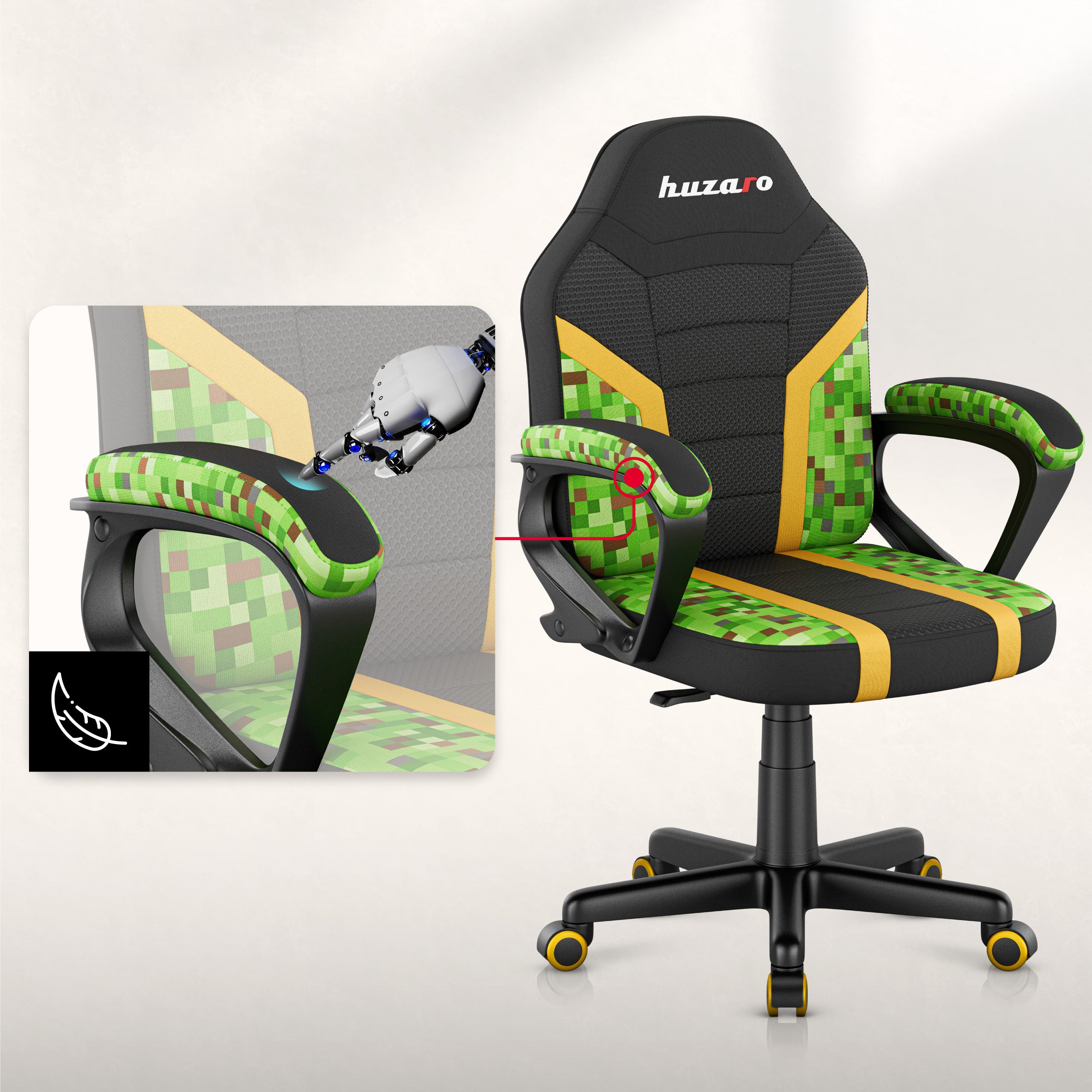 Scaun de gaming pentru copii Huzaro RANGER 1.0 Pixel Mesh
