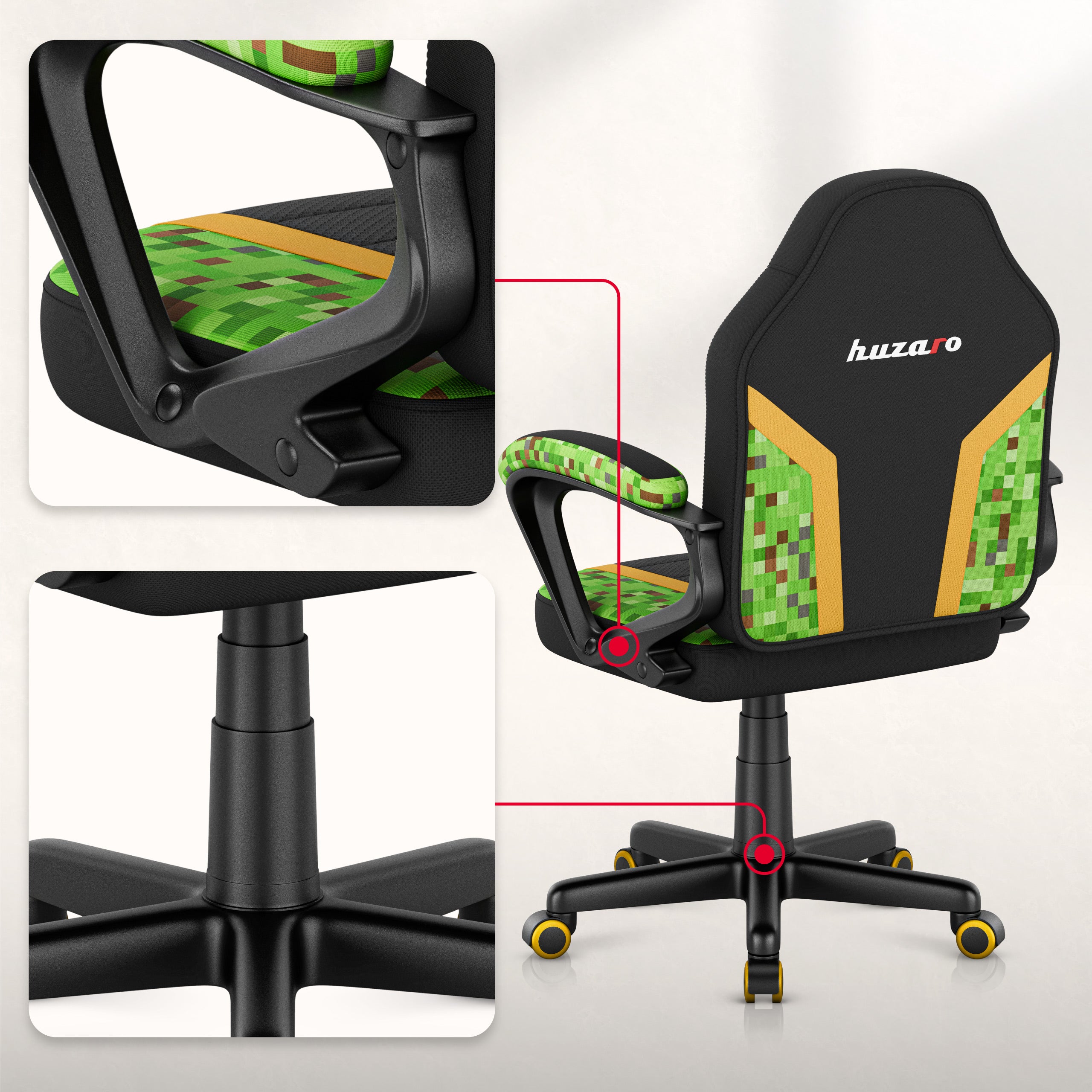 Scaun de gaming pentru copii Huzaro RANGER 1.0 Pixel Mesh