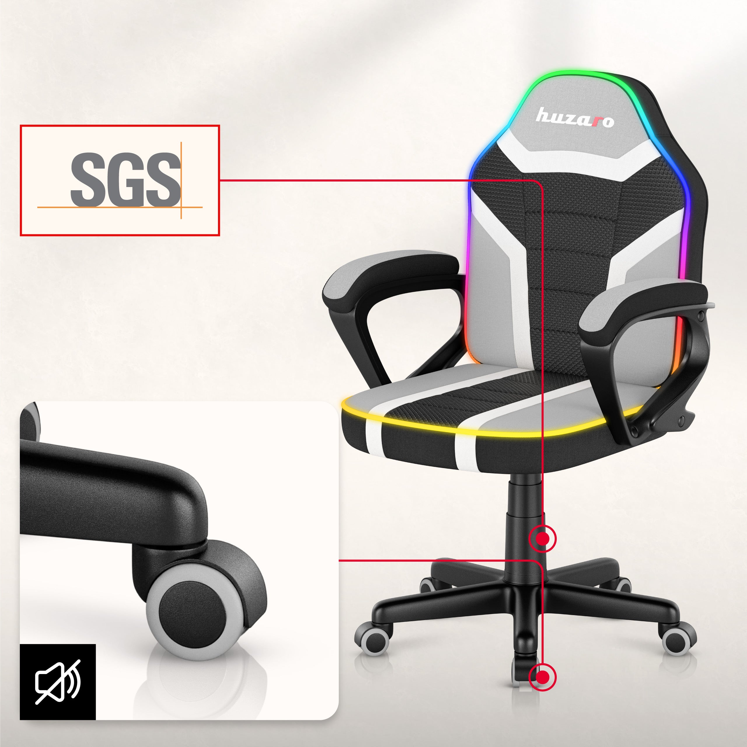 Scaun de gaming pentru copii Huzaro Ranger 1.0 RGB