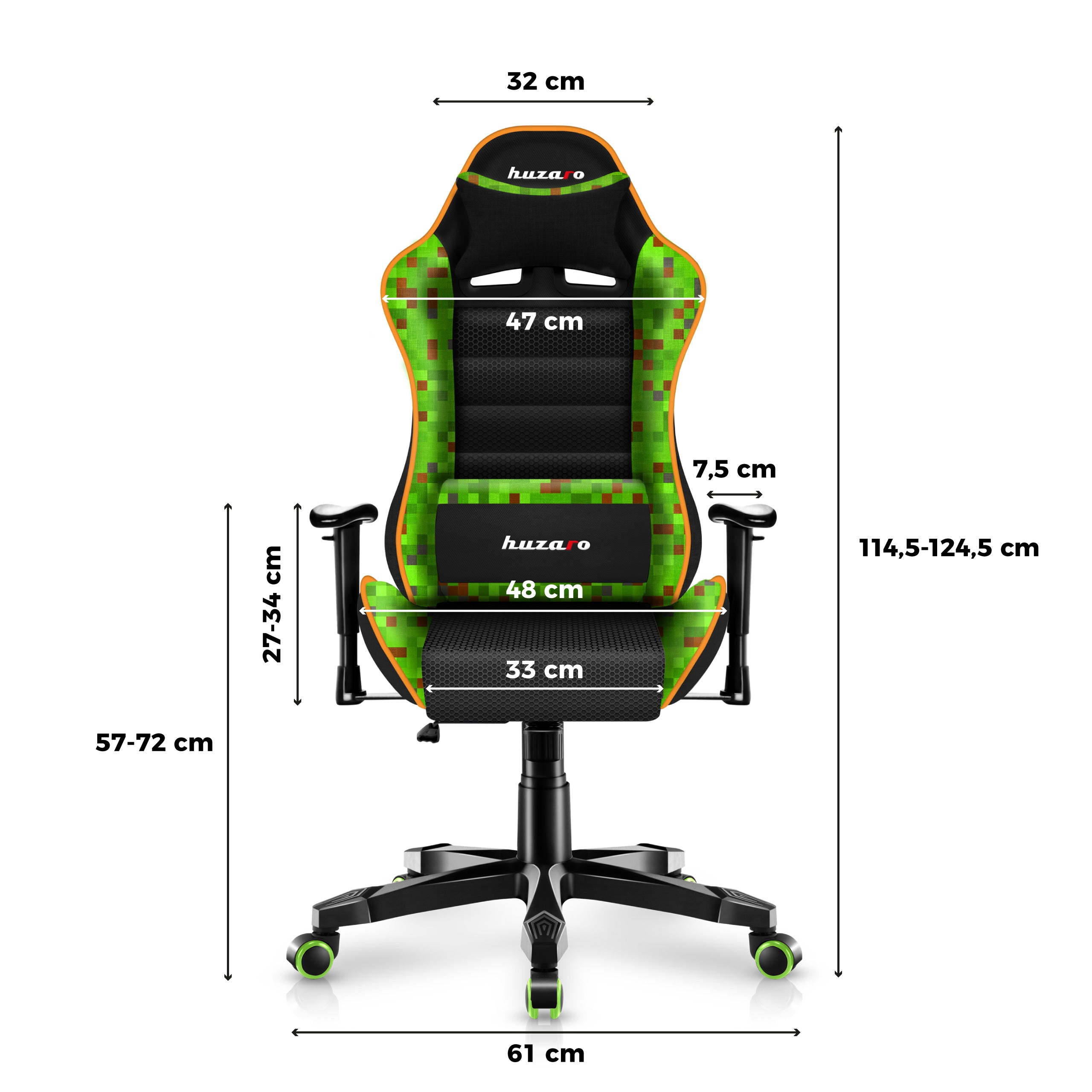 Scaun de gaming pentru copii HUZARO RANGER 6.0 Pixel Mesh