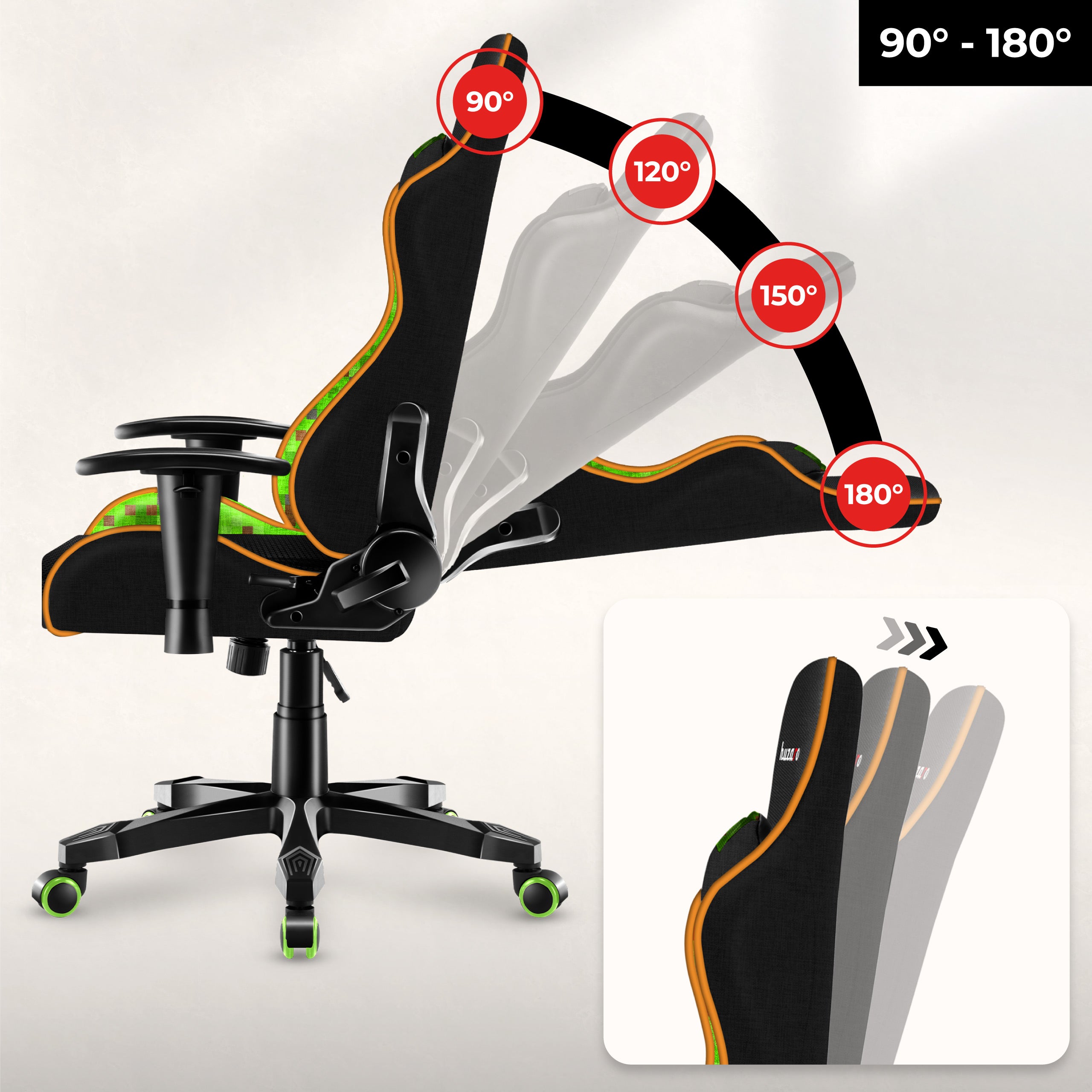 Scaun de gaming pentru copii HUZARO RANGER 6.0 Pixel Mesh