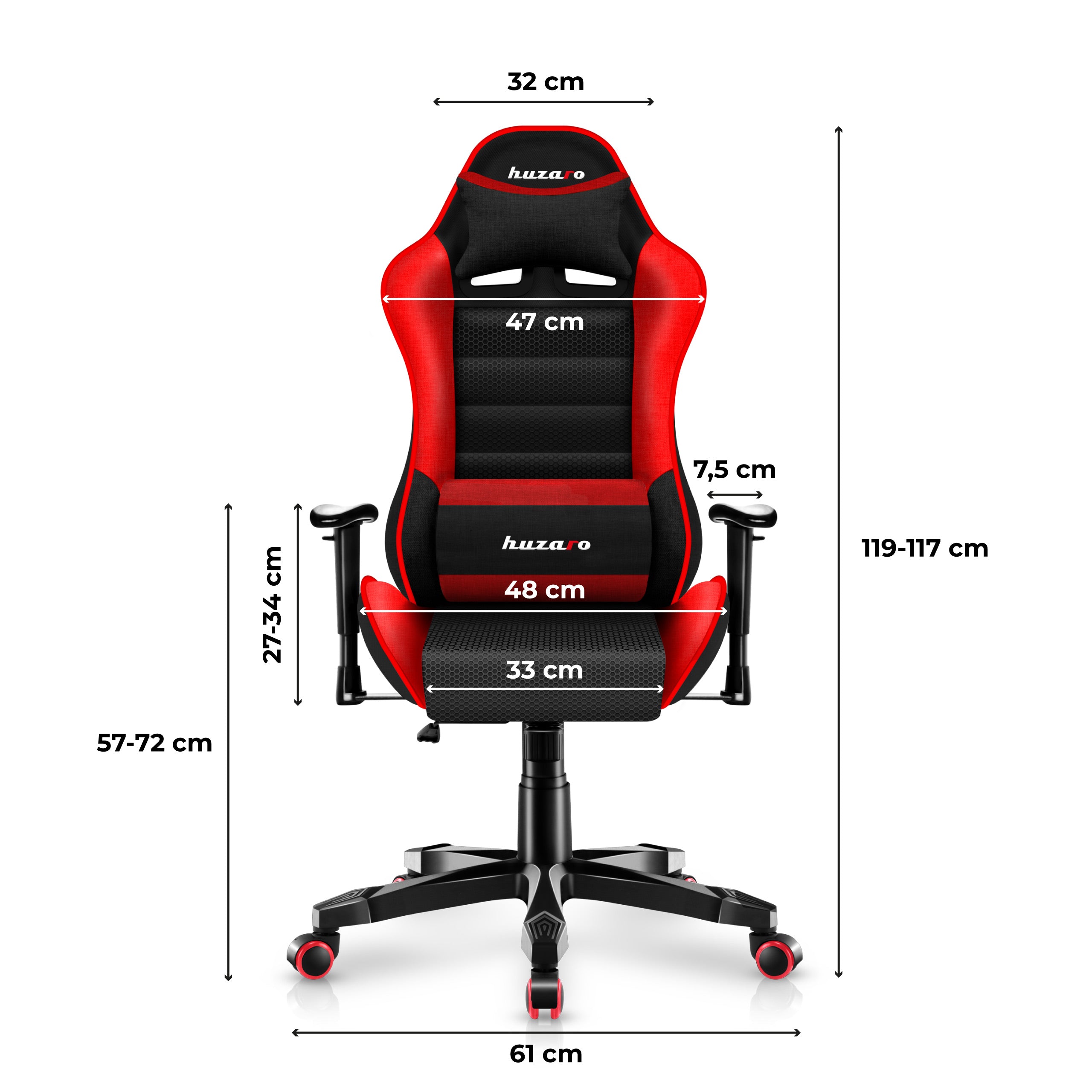 Scaun de gaming pentru copii HUZARO RANGER 6.0 Red Mesh