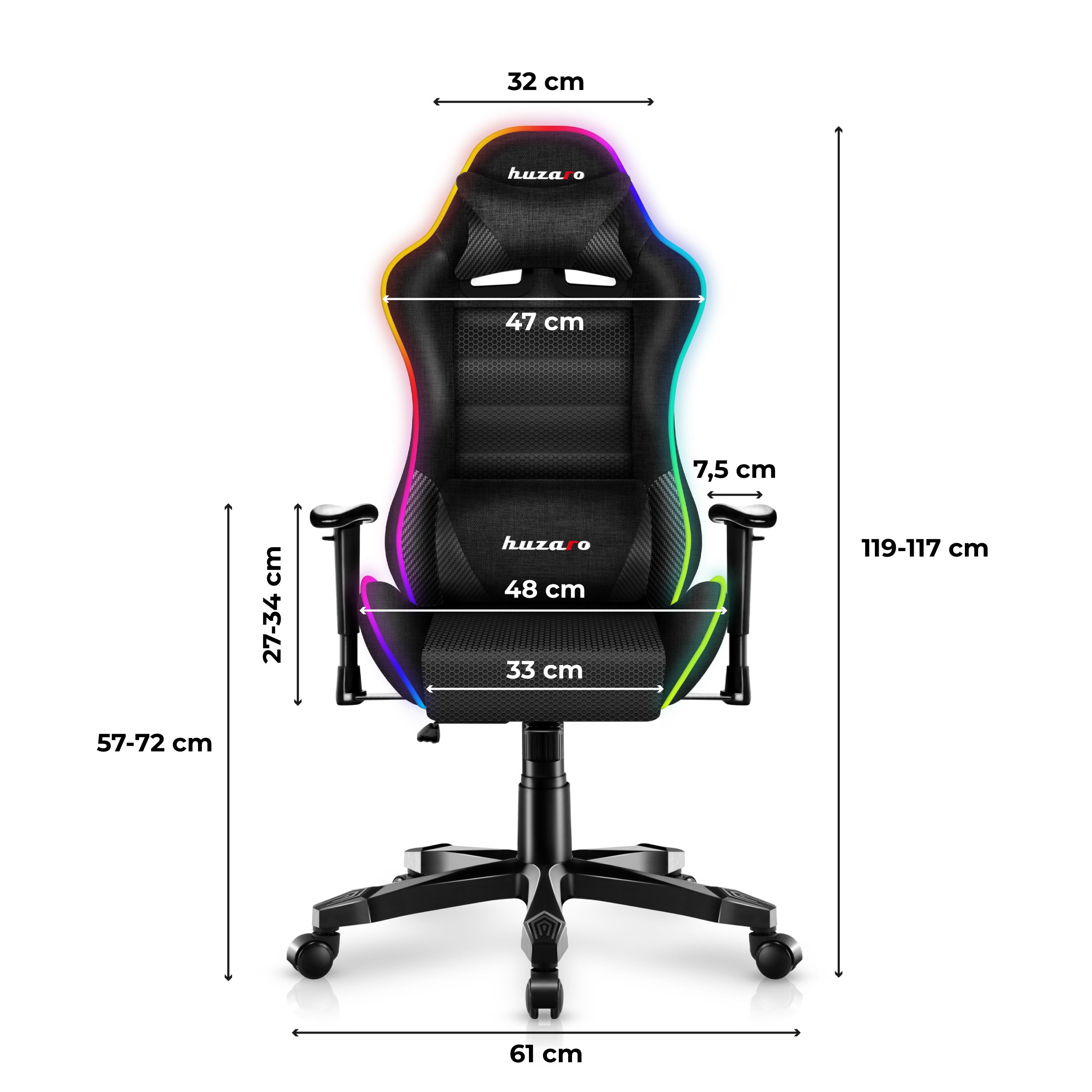 Scaun de gaming pentru copii HUZARO RANGER 6.0 RGB Mesh