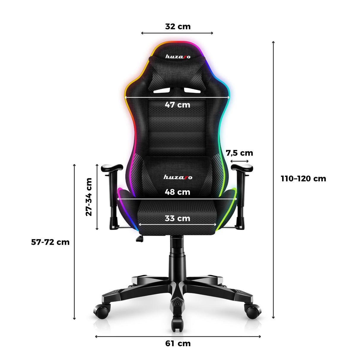 Scaun de gaming pentru copii HUZARO RANGER 6.0 RGB Mesh