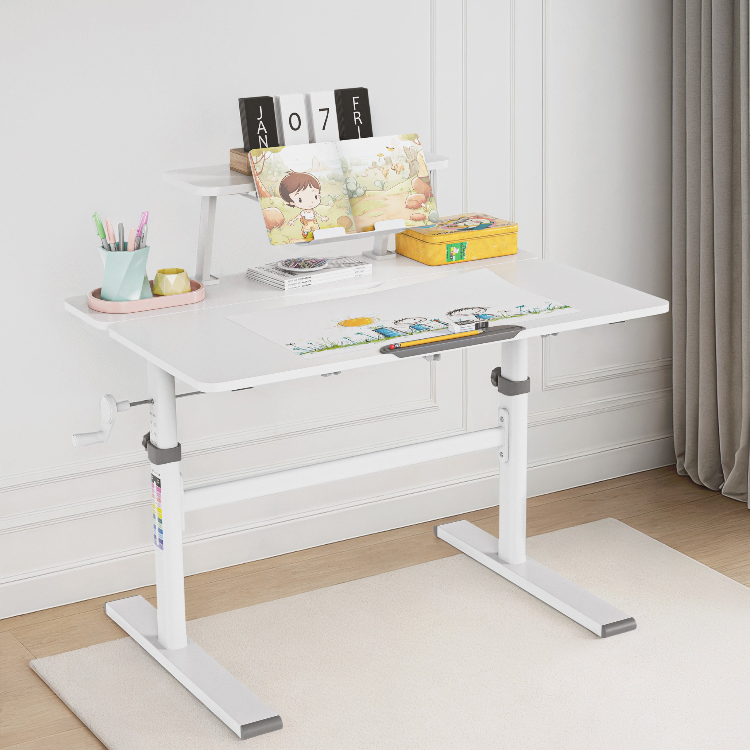 Birou reglabil pentru copii Mark Adler Study 3.7 Grey 90 cm