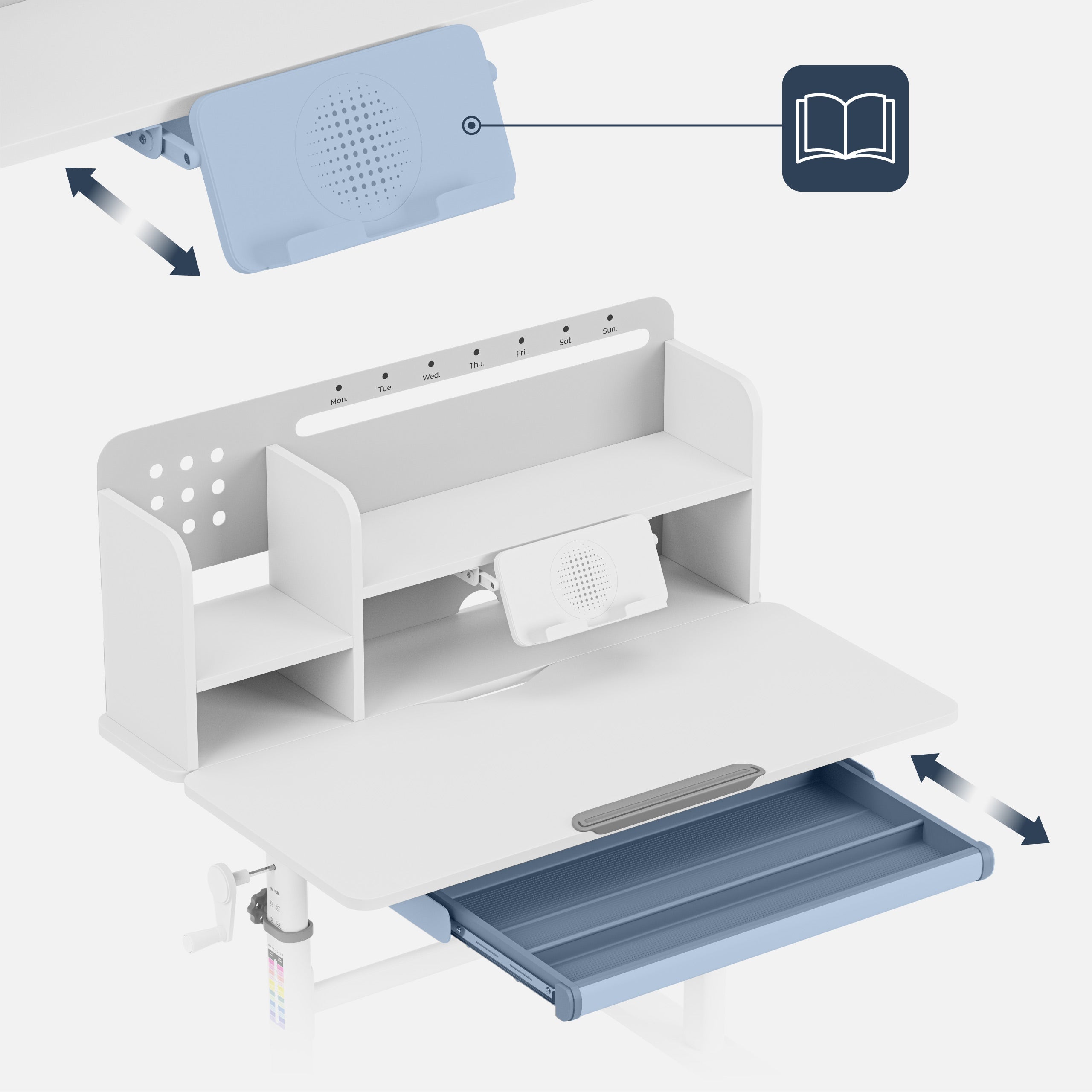 Birou ergonomic pentru copii Mark Adler Study 5.0 Grey 90 cm