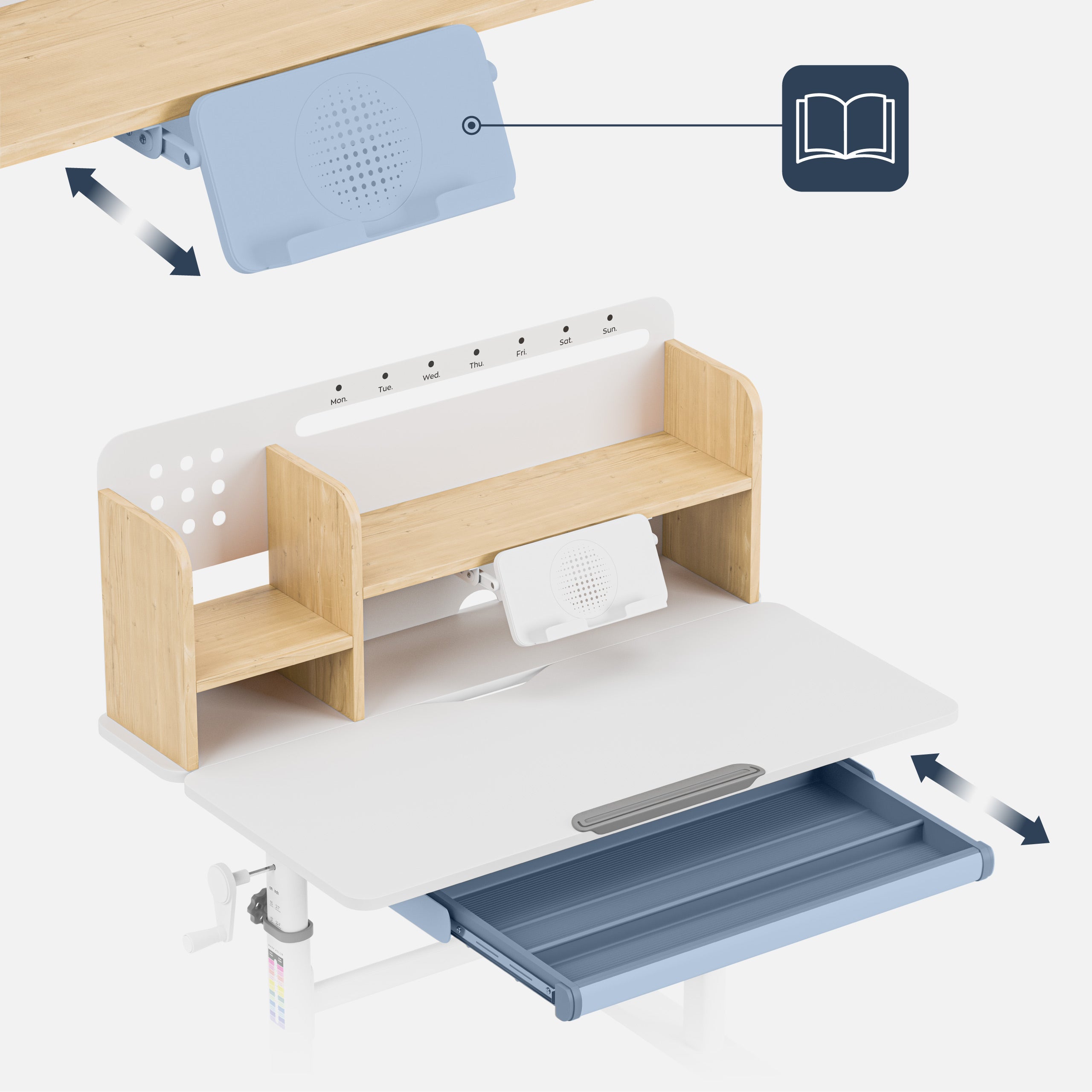 Birou ergonomic pentru copii Mark Adler Study 5.0 Wood 90 cm
