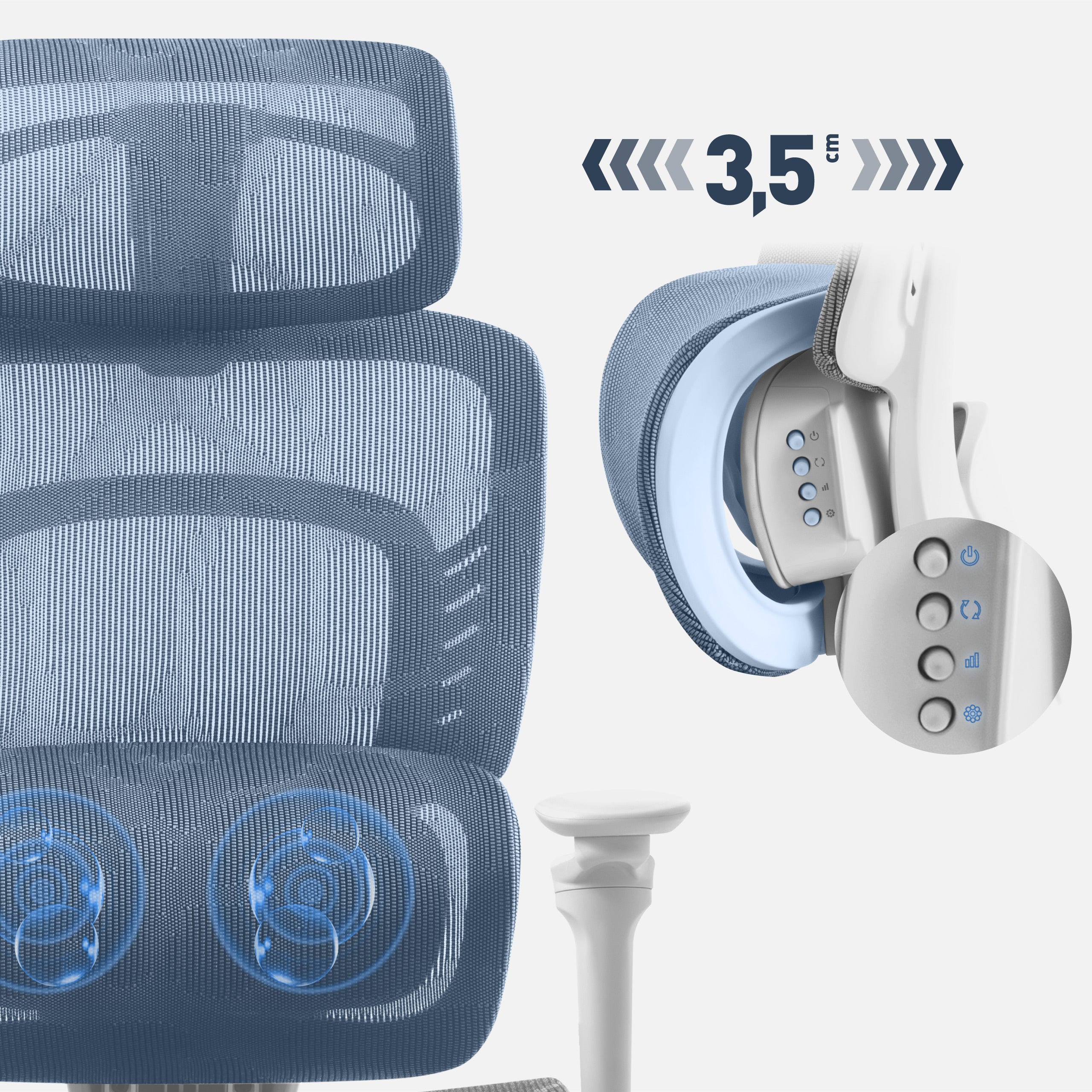 Scaun de birou cu masaj Mark Adler Visioner 8.3 Grey